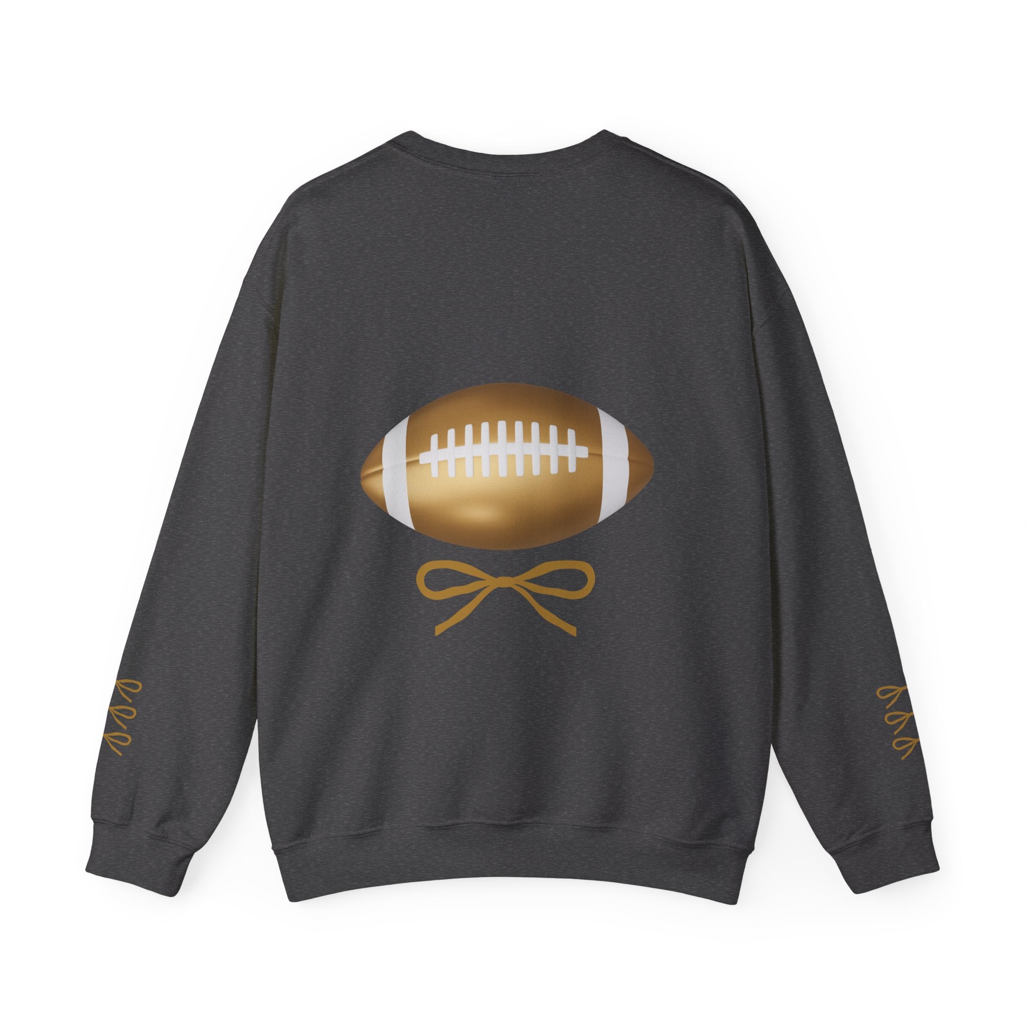 Customizable Gold Football & Bows Sweatshirt