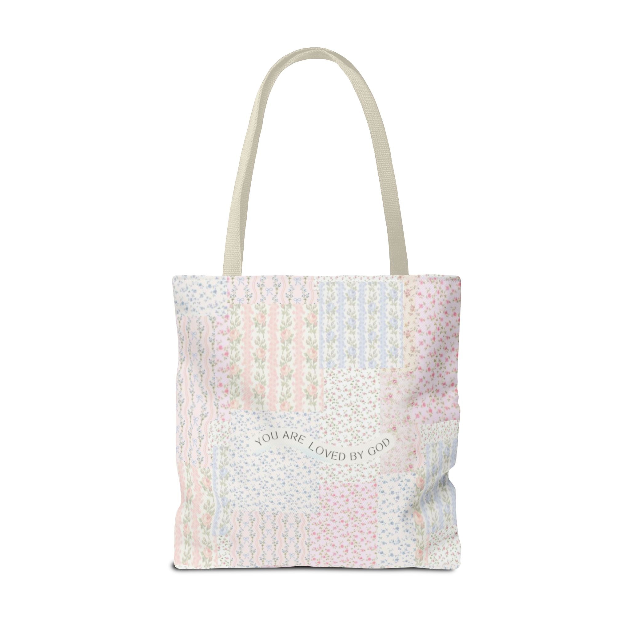 Spiritual Tote Bag with Floral Design, Inspirational Gift for Women, Church Bag, Eco-Friendly Shoulder Tote, Everyday Use