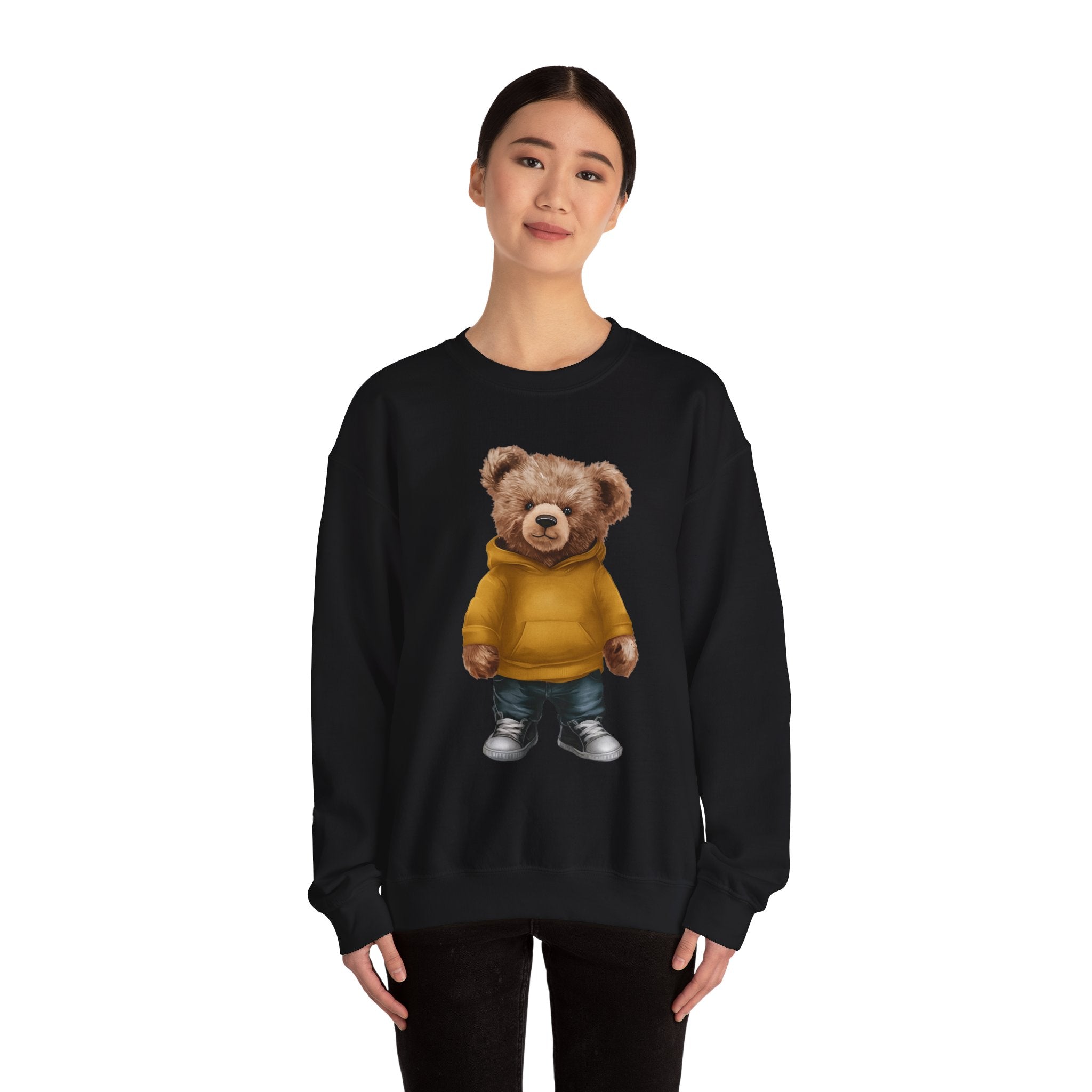 Customizable Bear with Gold Hoodie Crewneck