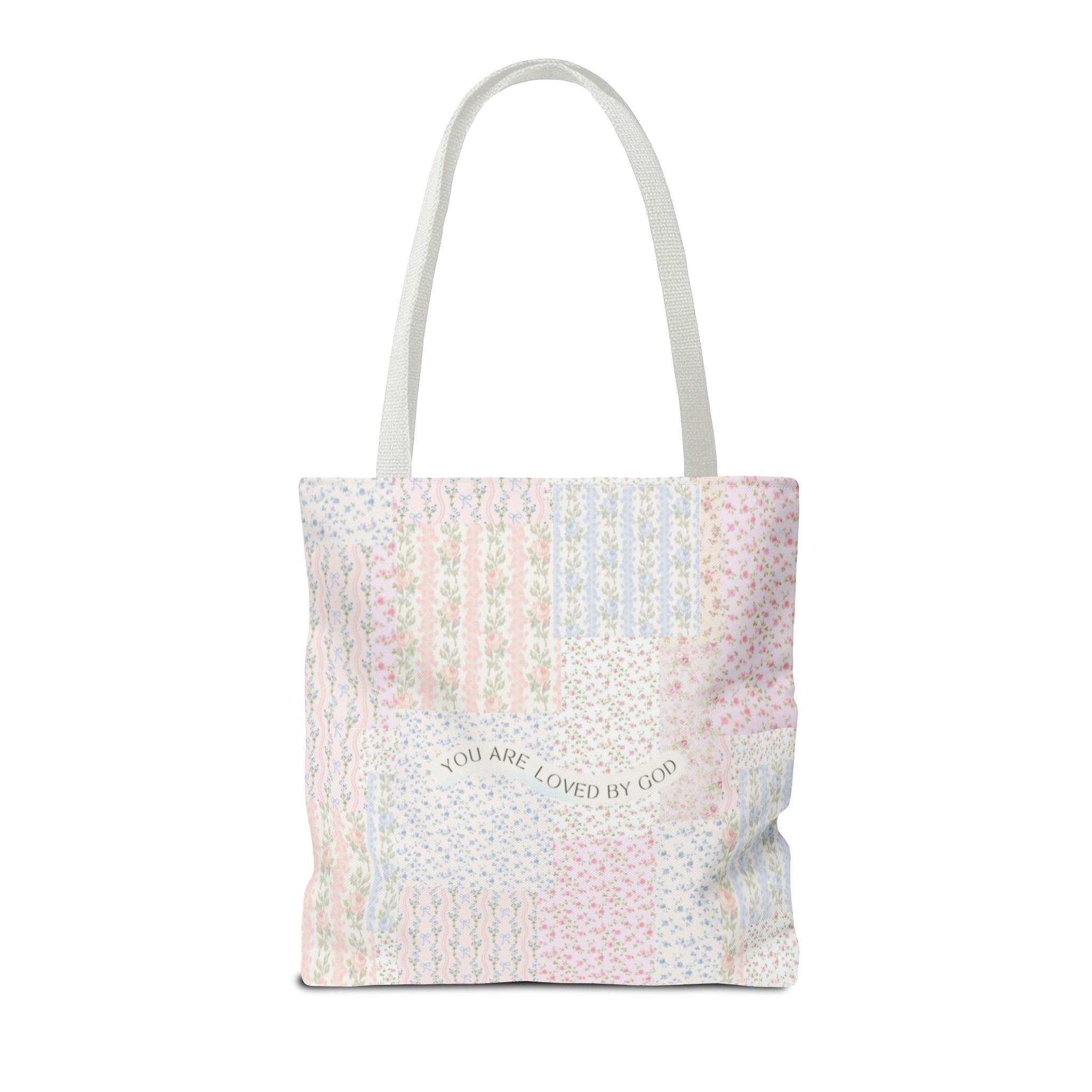 Spiritual Tote Bag with Floral Design, Inspirational Gift for Women, Church Bag, Eco-Friendly Shoulder Tote, Everyday Use