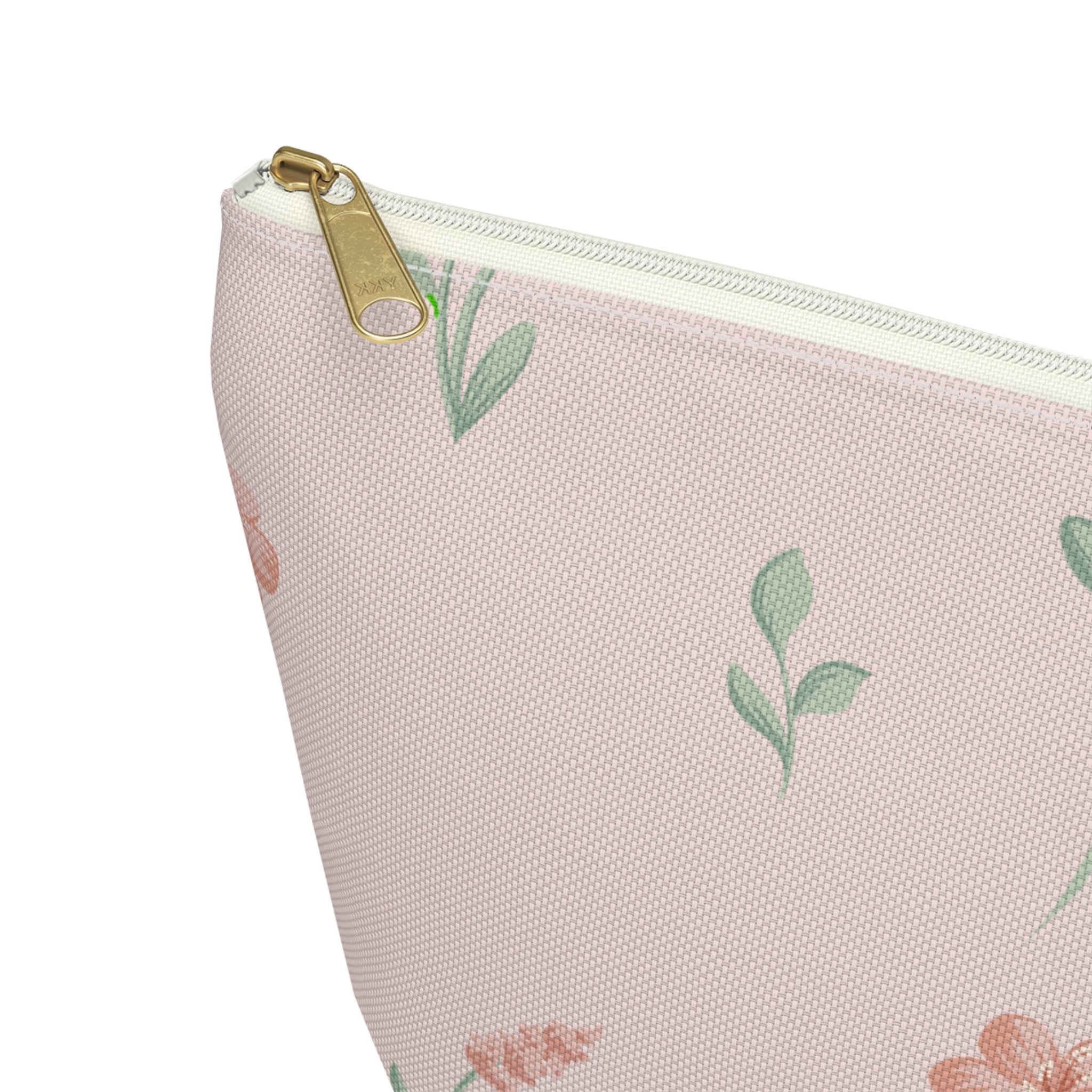 Customizable: Floral Cosmetic Bag with T-Bottom, Makeup Organizer, Flower Print Pouch, Cute Travel Accessory, Gift for Her, Mother’s Day