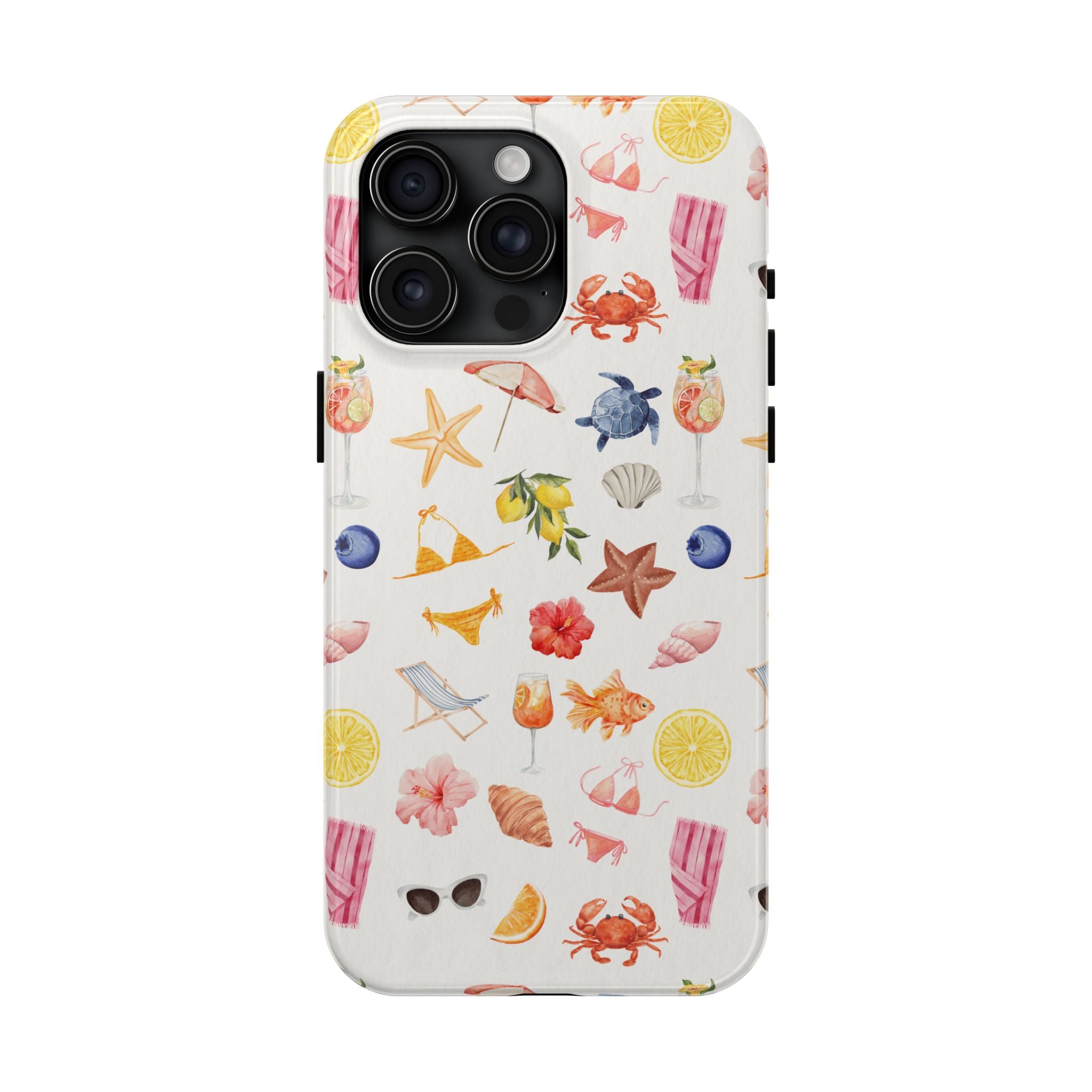 Customizable: Tropical Summer Phone Case, Vivid Coastal Design, Perfect Gift for Beach Lovers, Vacation Memories, Durable Tough Cases