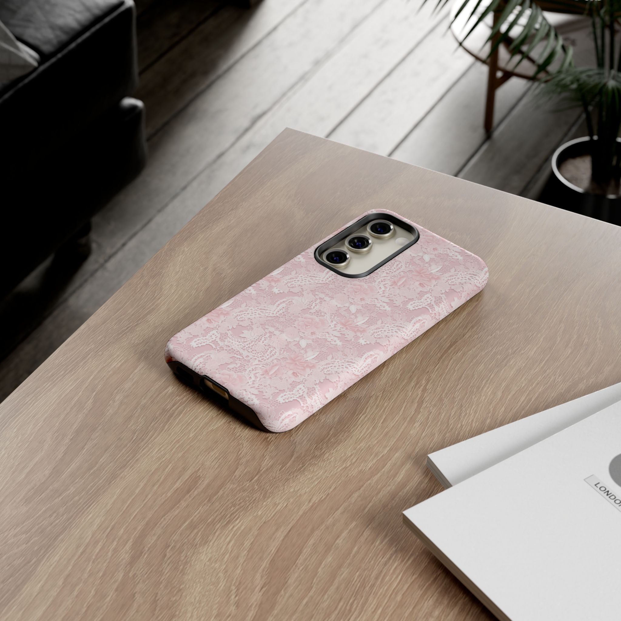 Customizable: Pink Floral Phone Case, Stylish Tough Cases, Unique Gift for Her, Cute Phone Accessories, Floral Tech Cover