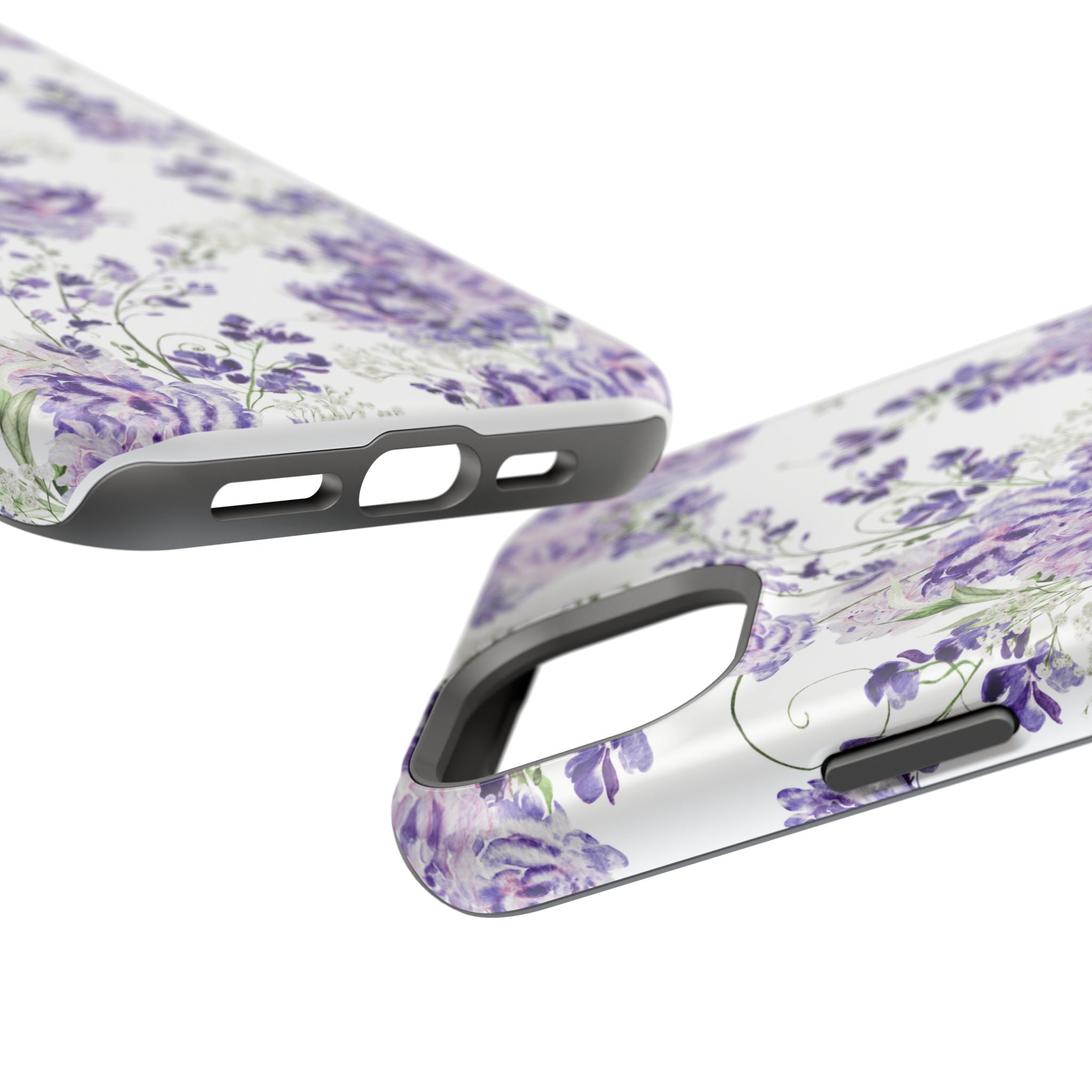 Customizable: Purple Floral Impact-Resistant Phone Case