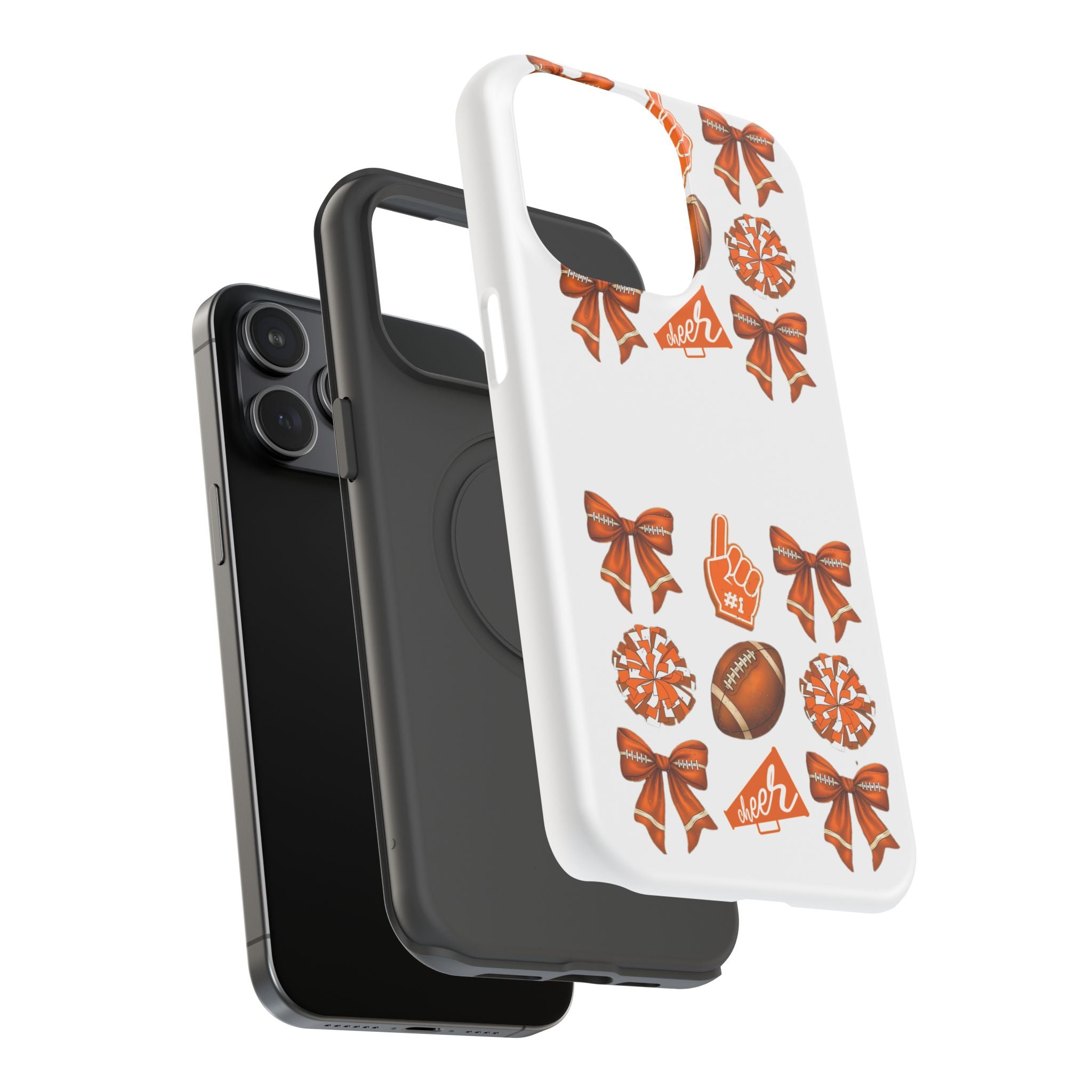 Customizable Orange-Themed Football Team Spirit Phone Case - Cheerful Accessories for Game Day, Unique Design for Fans, Sports Gift, Fall Celebrations, Team Pride
