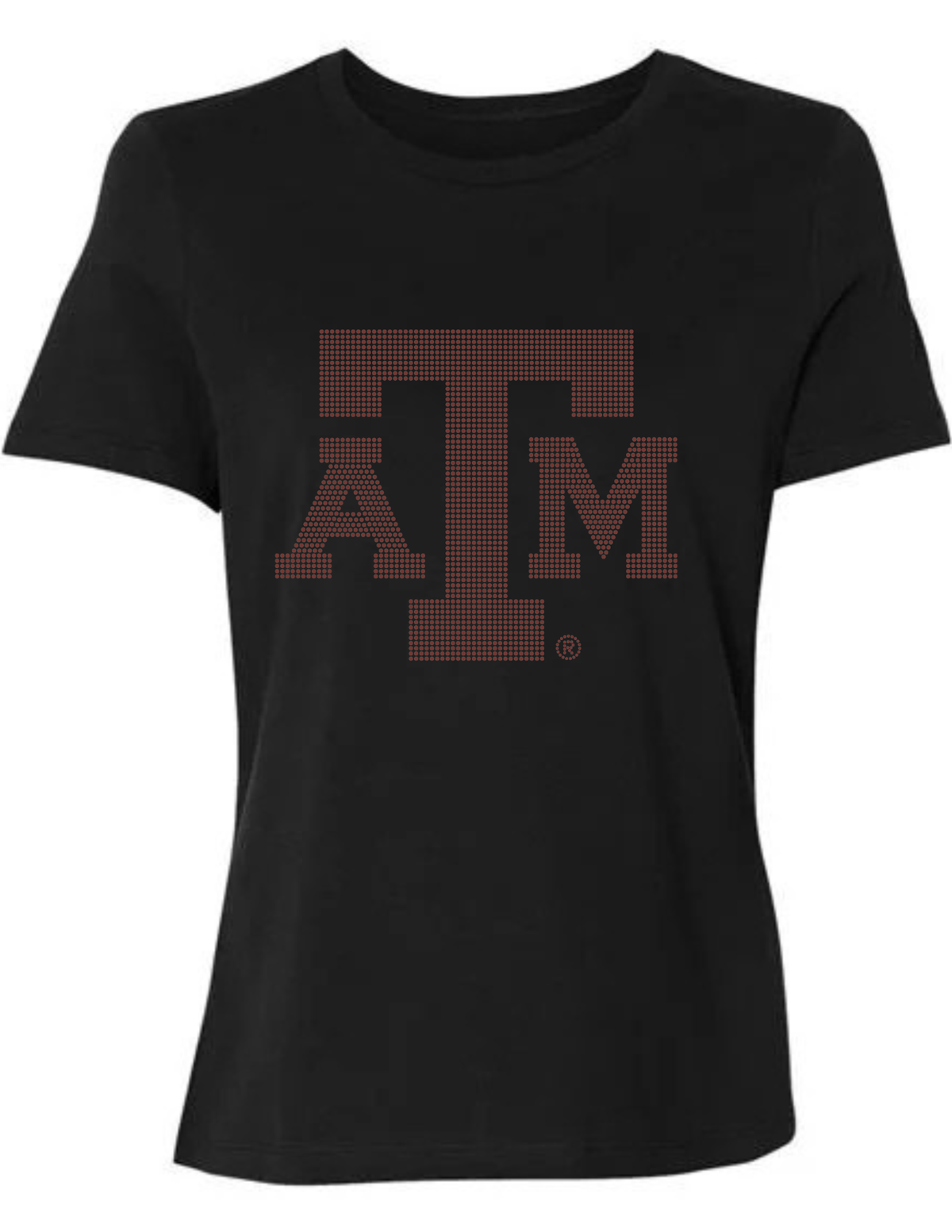 Texas A&M Logo Black Crewneck Short Sleeve T-Shirt