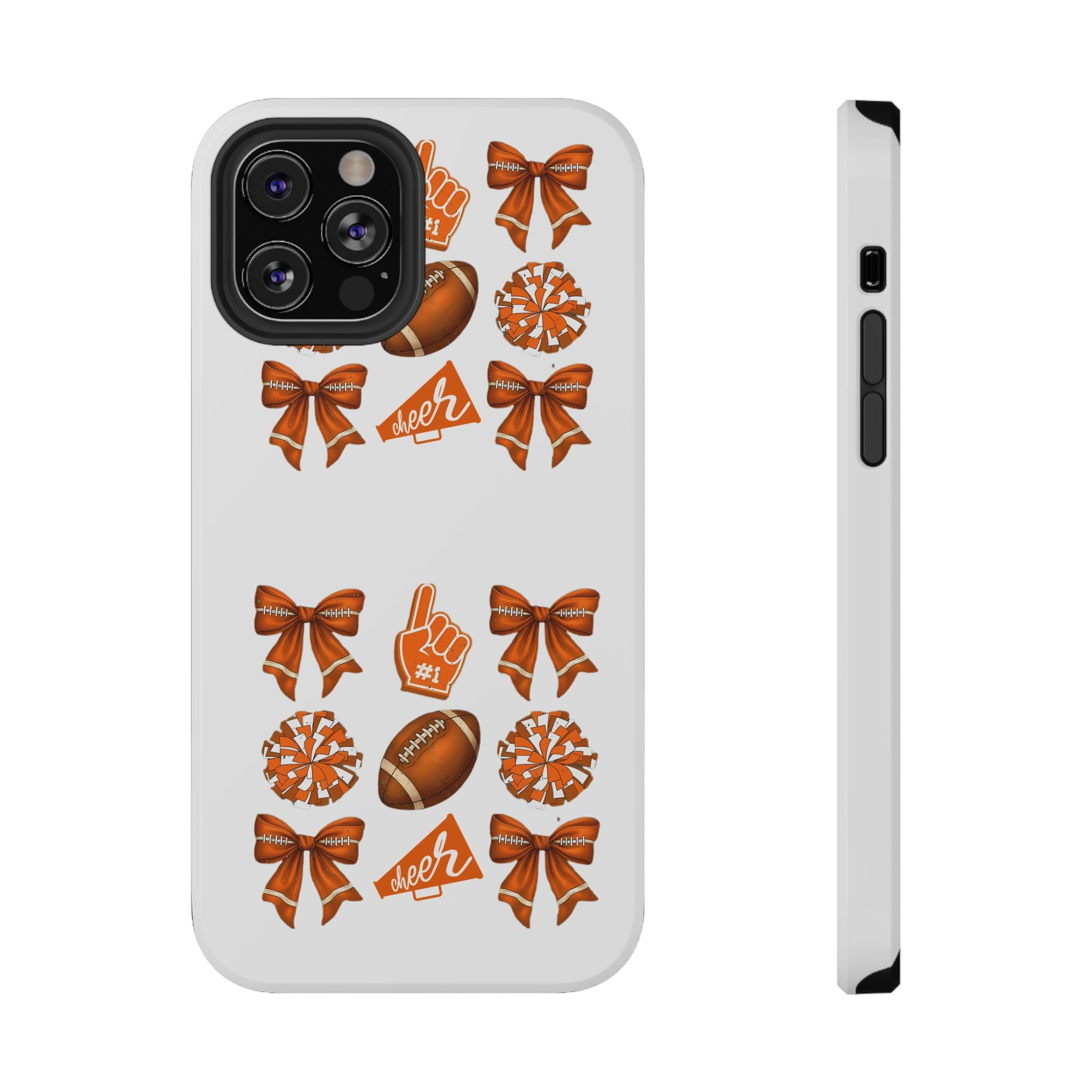 Customizable Orange-Themed Football Team Spirit Phone Case - Cheerful Accessories for Game Day, Unique Design for Fans, Sports Gift, Fall Celebrations, Team Pride