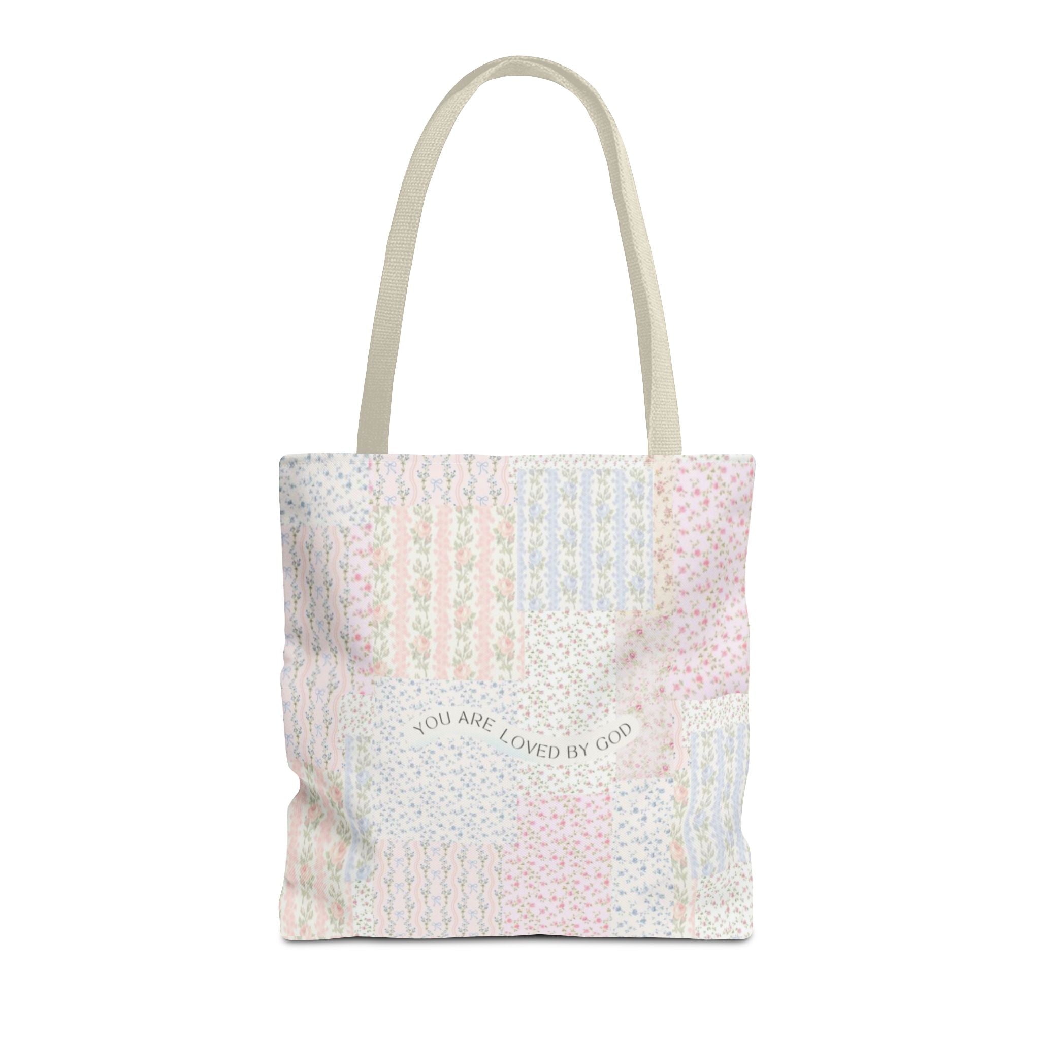 Spiritual Tote Bag with Floral Design, Inspirational Gift for Women, Church Bag, Eco-Friendly Shoulder Tote, Everyday Use
