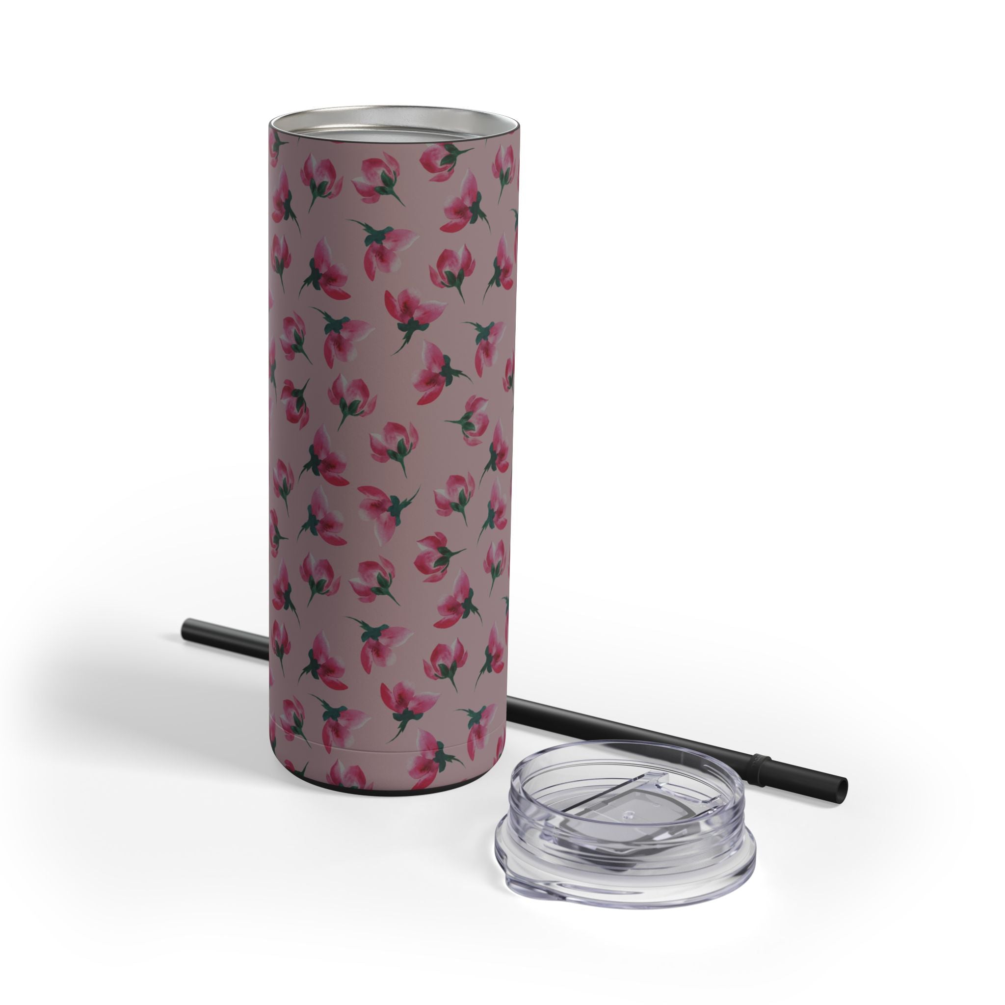 Customizable: Floral Pattern Tumbler, Personalized Gift for Coffee Lovers, Travel Mug for Women, Insulated Drinkware, Trendy Water Bottle