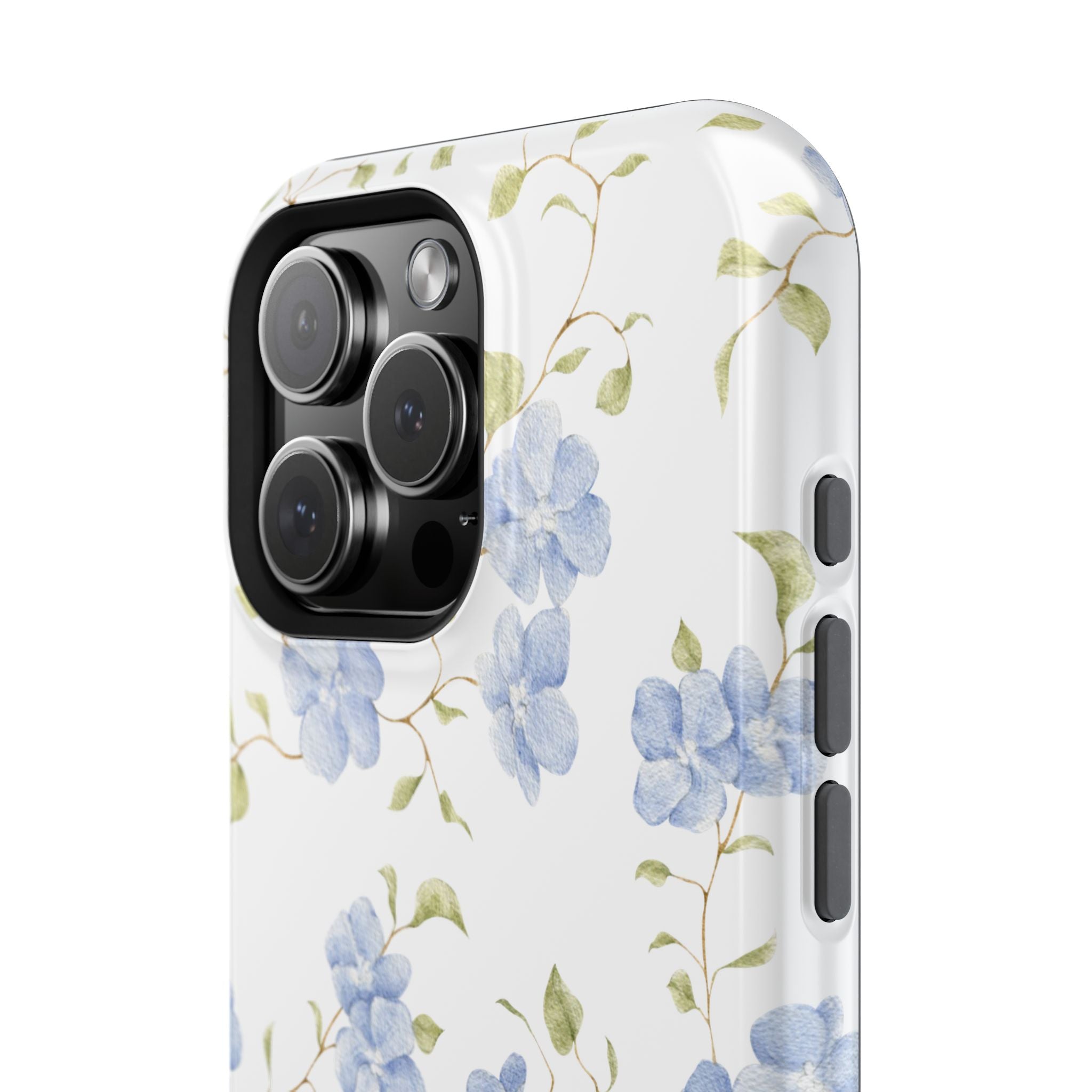 Customizable: Blue Floral Impact-Resistant Phone Case