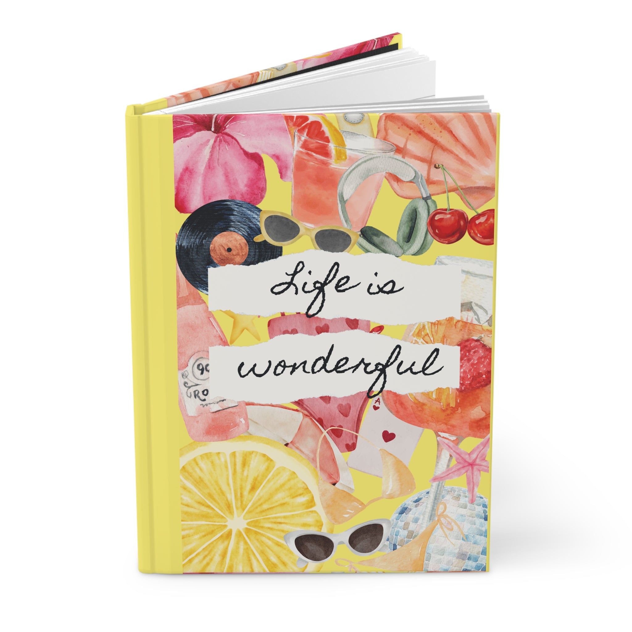 Colorful Hardcover Journal - Life is Wonderful, Inspirational Diary, Gift for Writers, Fun Notes, Creative Journal, Vibrant Stationery