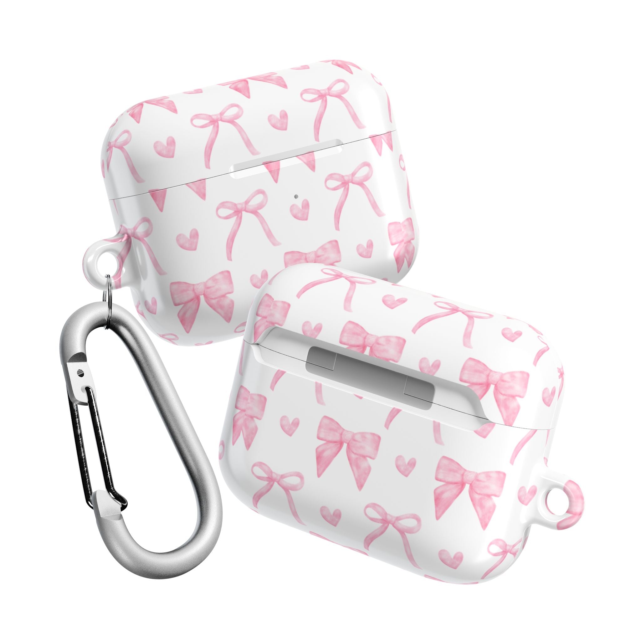 Cute Pink Bow AirPod Case Protectors, Aesthetic Earbuds Cover, Gift for Her, Stylish Tech Accessory