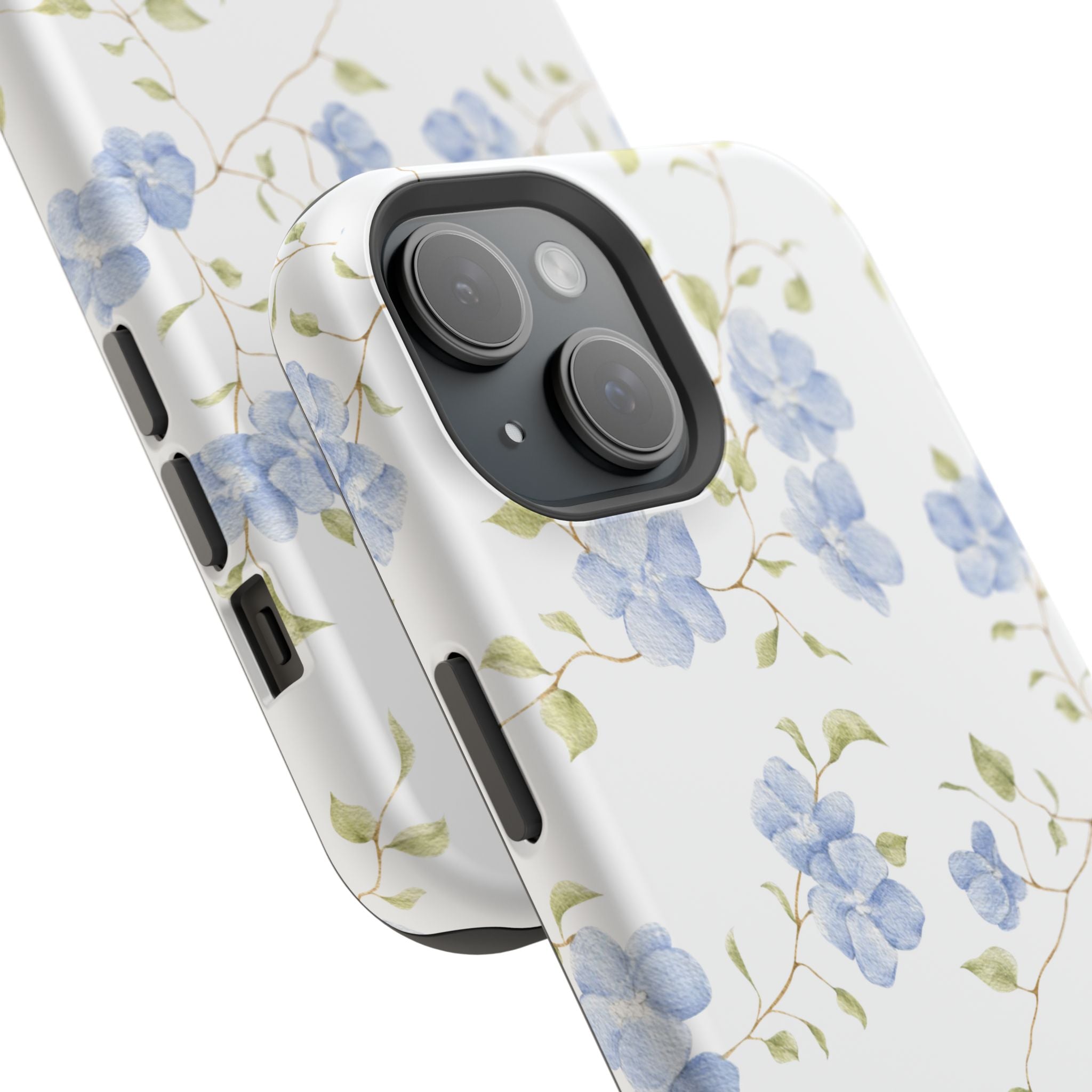 Customizable: Blue Floral Impact-Resistant Phone Case