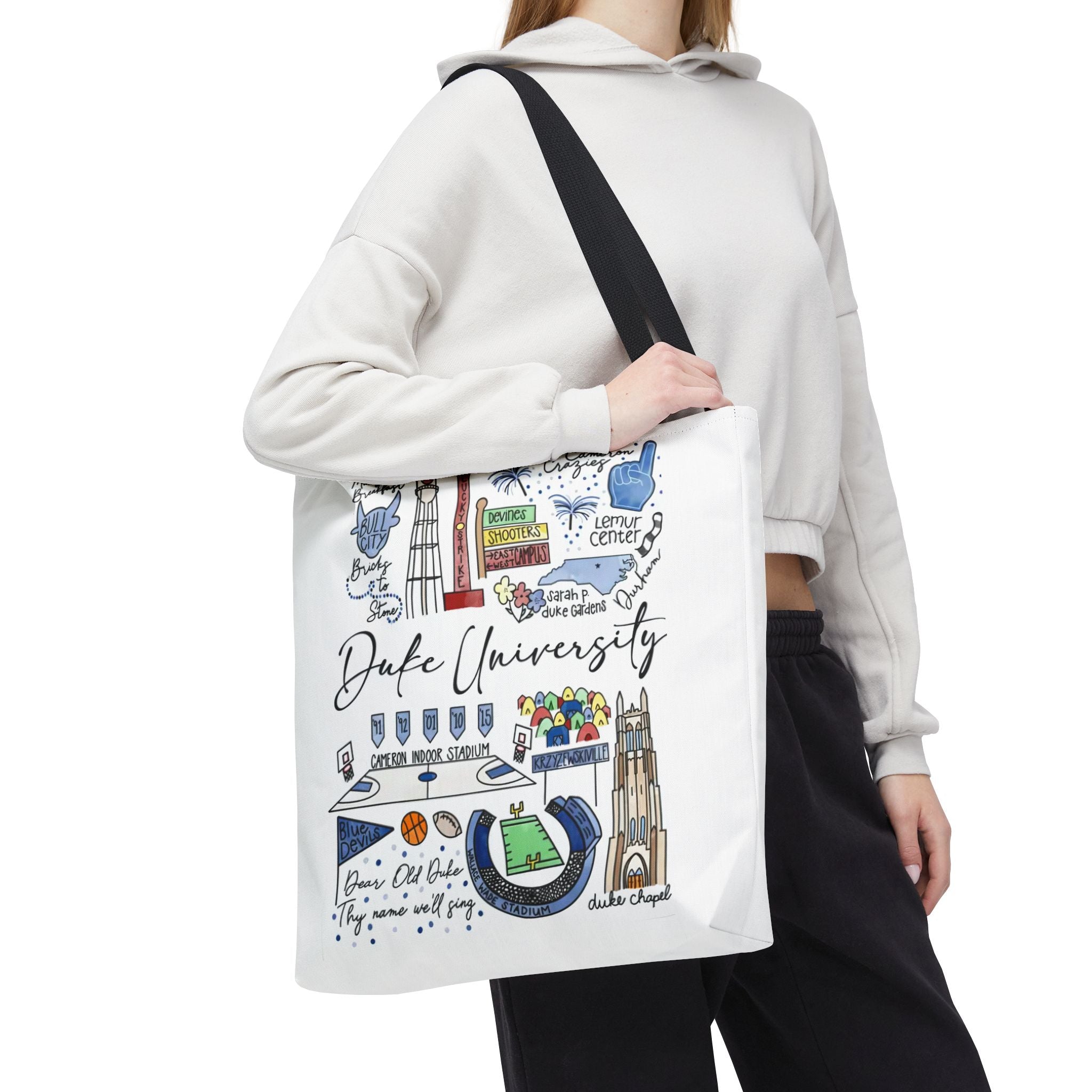 Duke University Tote Bag, College Spirit Bag, Campus Life Accessory, School Pride Gift, Eco-Friendly Shopping Bag
