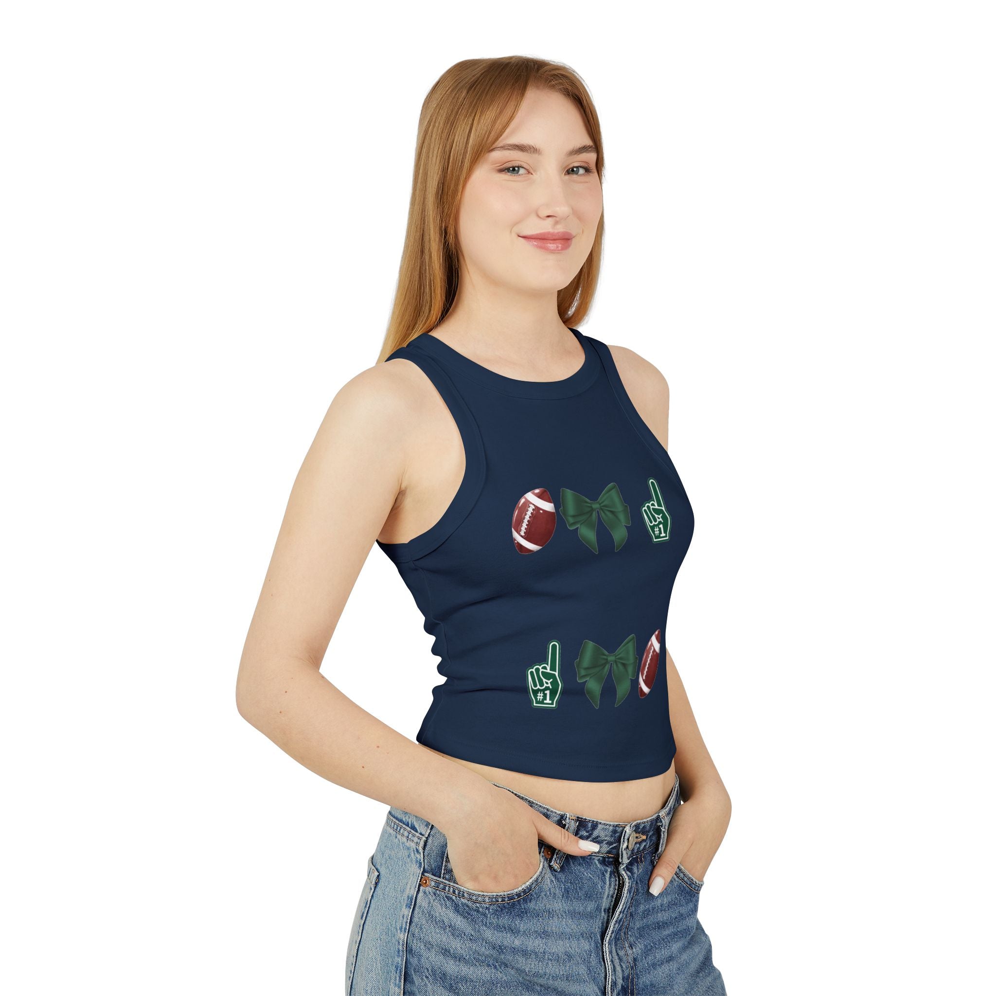 Customizable Green Football Gameday Racerback Tank