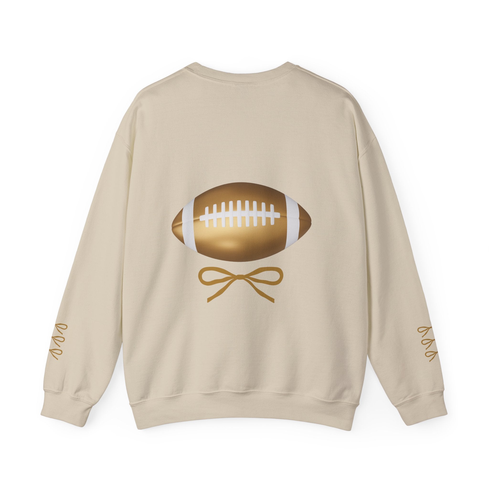 Customizable Gold Football & Bows Sweatshirt