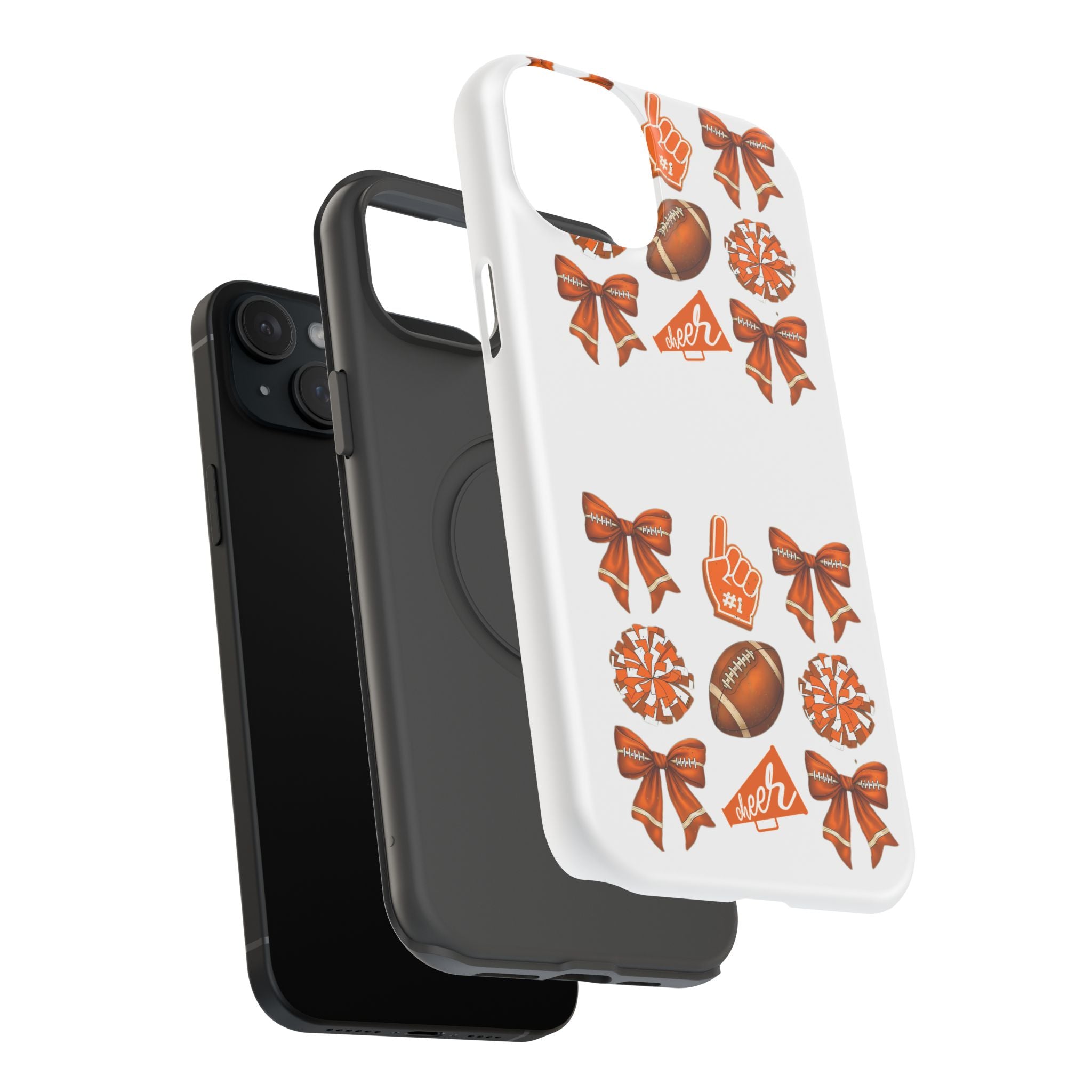 Customizable Orange-Themed Football Team Spirit Phone Case - Cheerful Accessories for Game Day, Unique Design for Fans, Sports Gift, Fall Celebrations, Team Pride