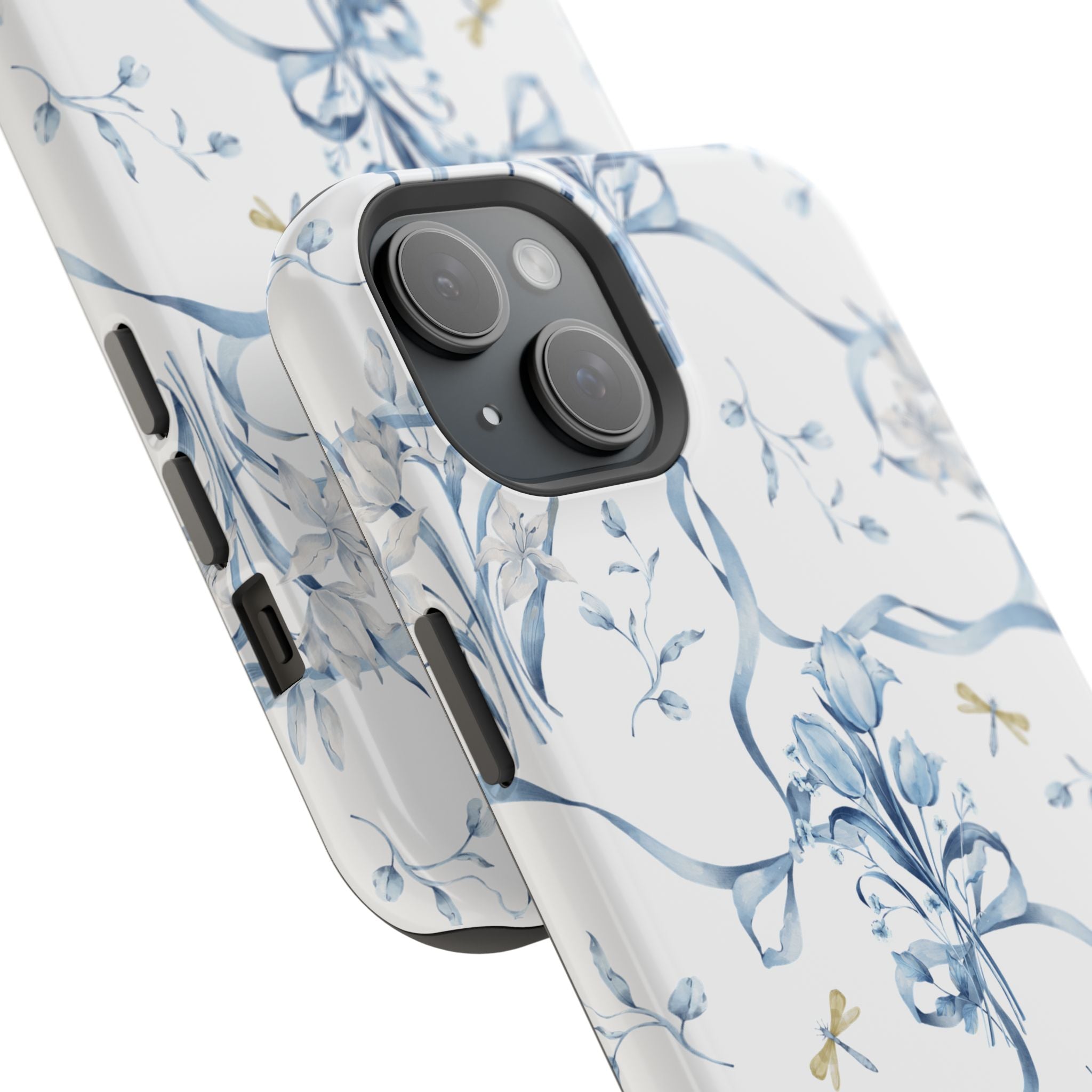 Customizable: Blue Floral-Inspired Phone Case