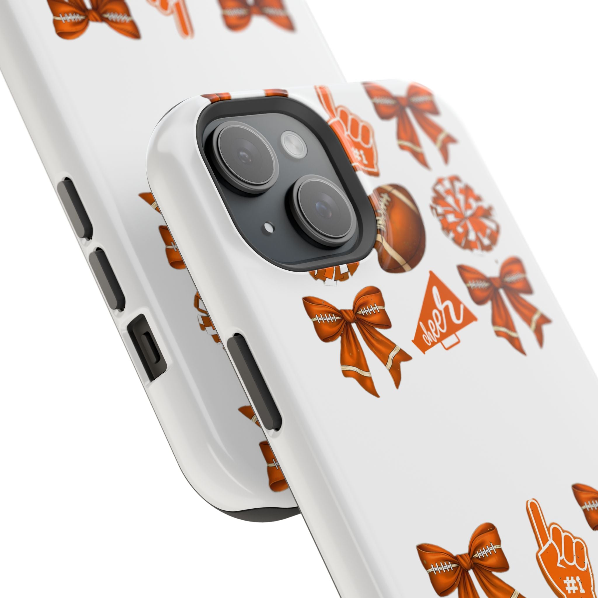 Customizable Orange-Themed Football Team Spirit Phone Case - Cheerful Accessories for Game Day, Unique Design for Fans, Sports Gift, Fall Celebrations, Team Pride