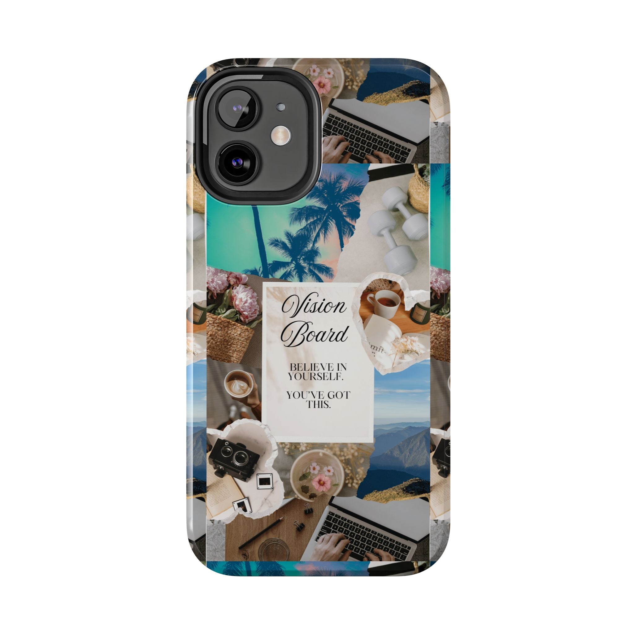 Inspiring Vision Board Phone Case, Motivational Tough Case, Adventurous Gift for Her, Self-Care, Dream Big, Unique Phone Accessory