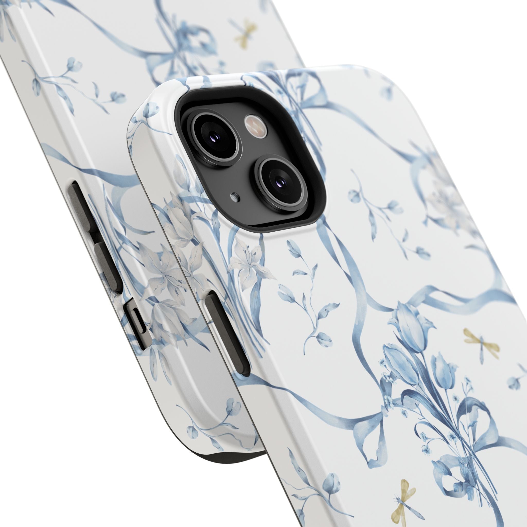 Customizable: Blue Floral-Inspired Phone Case