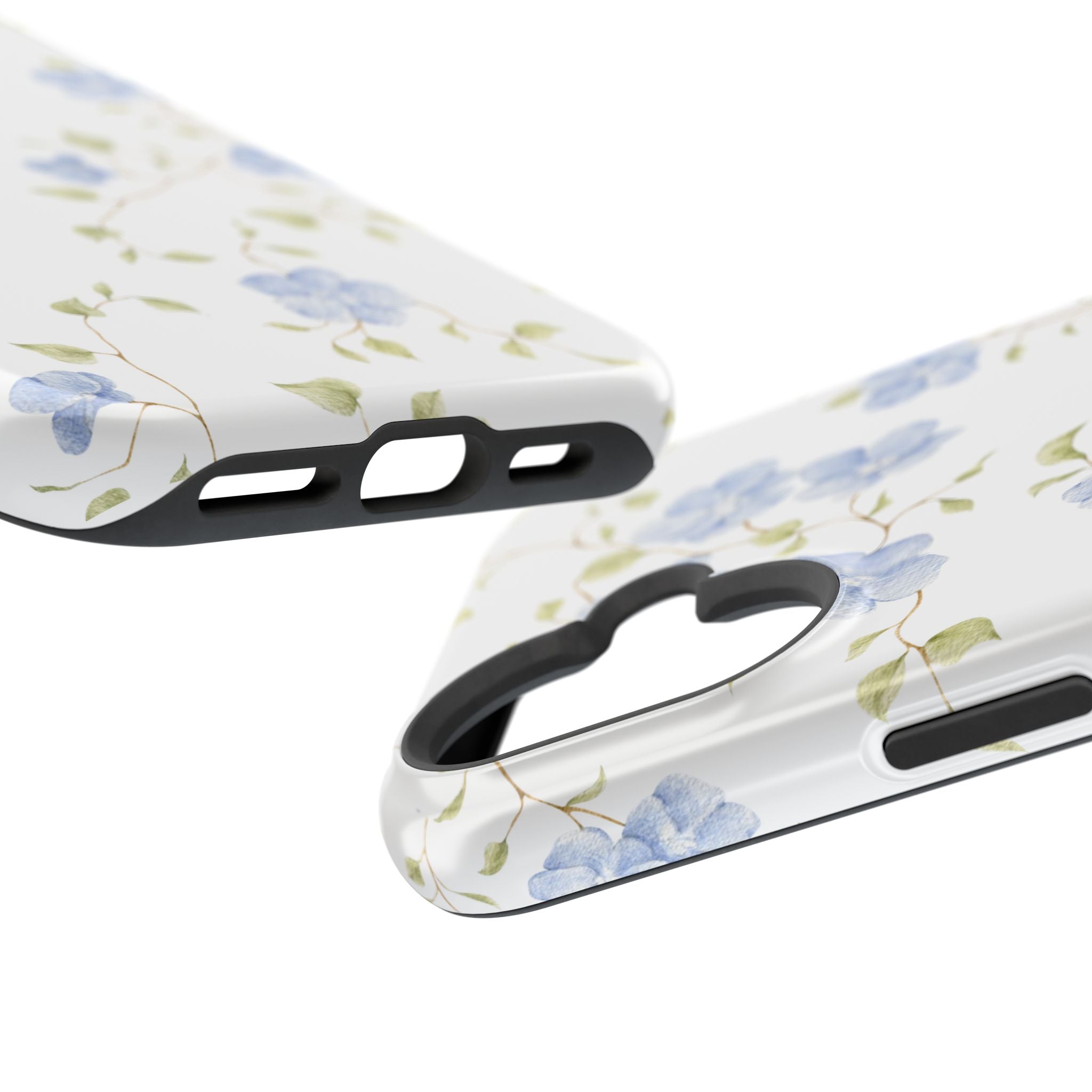 Customizable: Blue Floral Impact-Resistant Phone Case