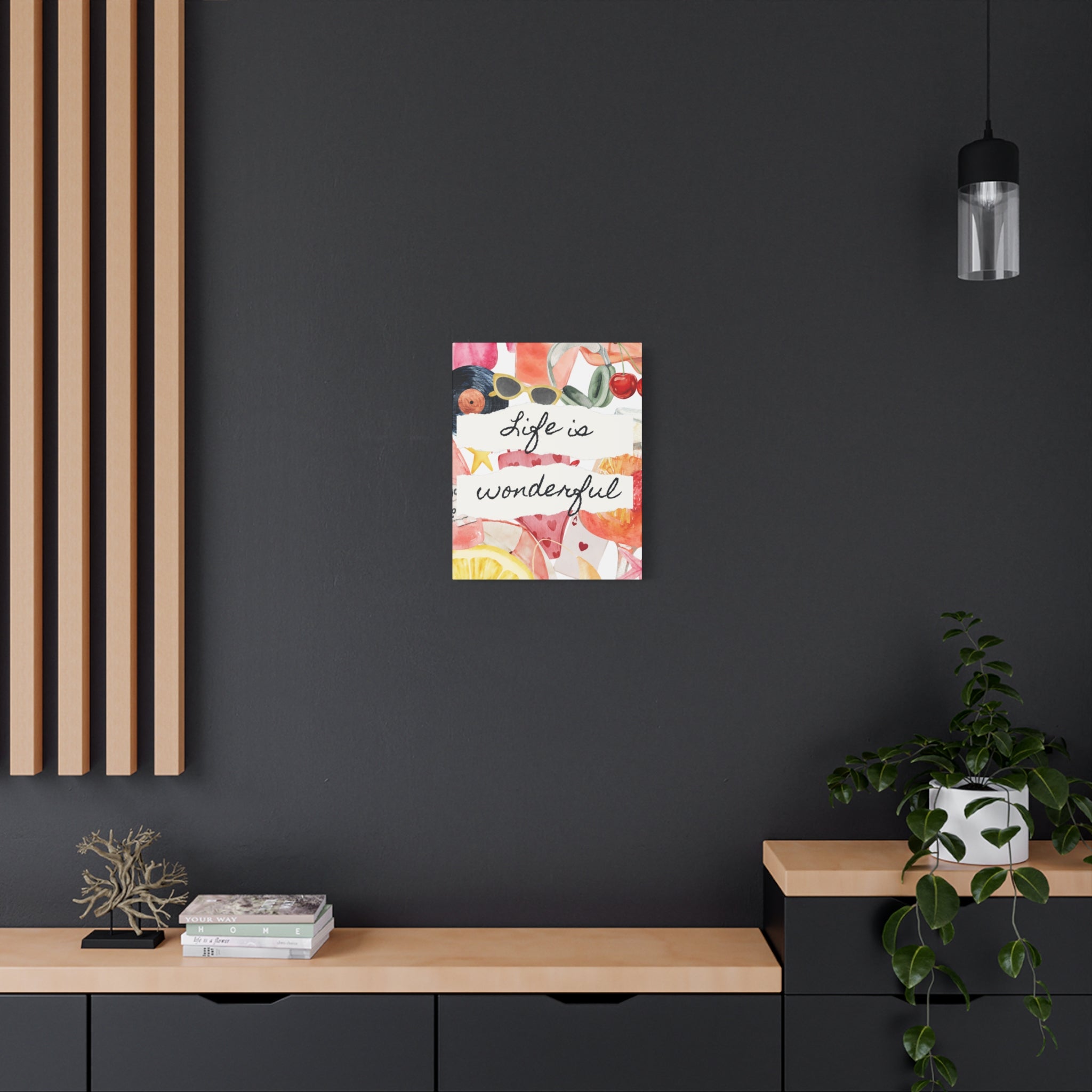 Life is Wonderful Canvas Wall Art, Colorful Decor, Inspirational Gift, Home Display, Summery Wall Art, Motivational Print