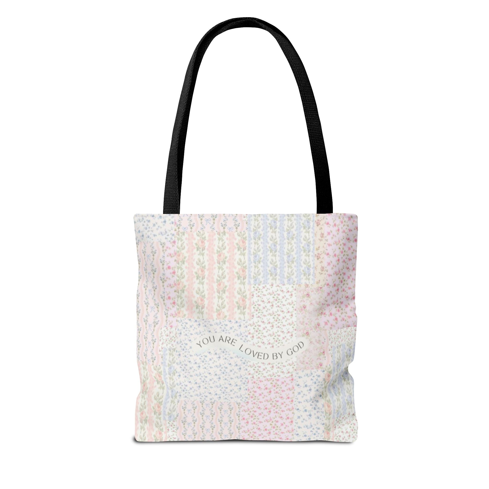 Spiritual Tote Bag with Floral Design, Inspirational Gift for Women, Church Bag, Eco-Friendly Shoulder Tote, Everyday Use