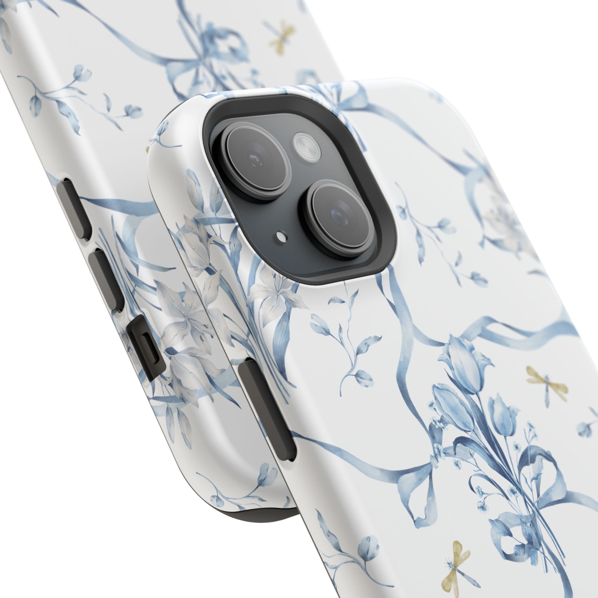 Customizable: Blue Floral-Inspired Phone Case