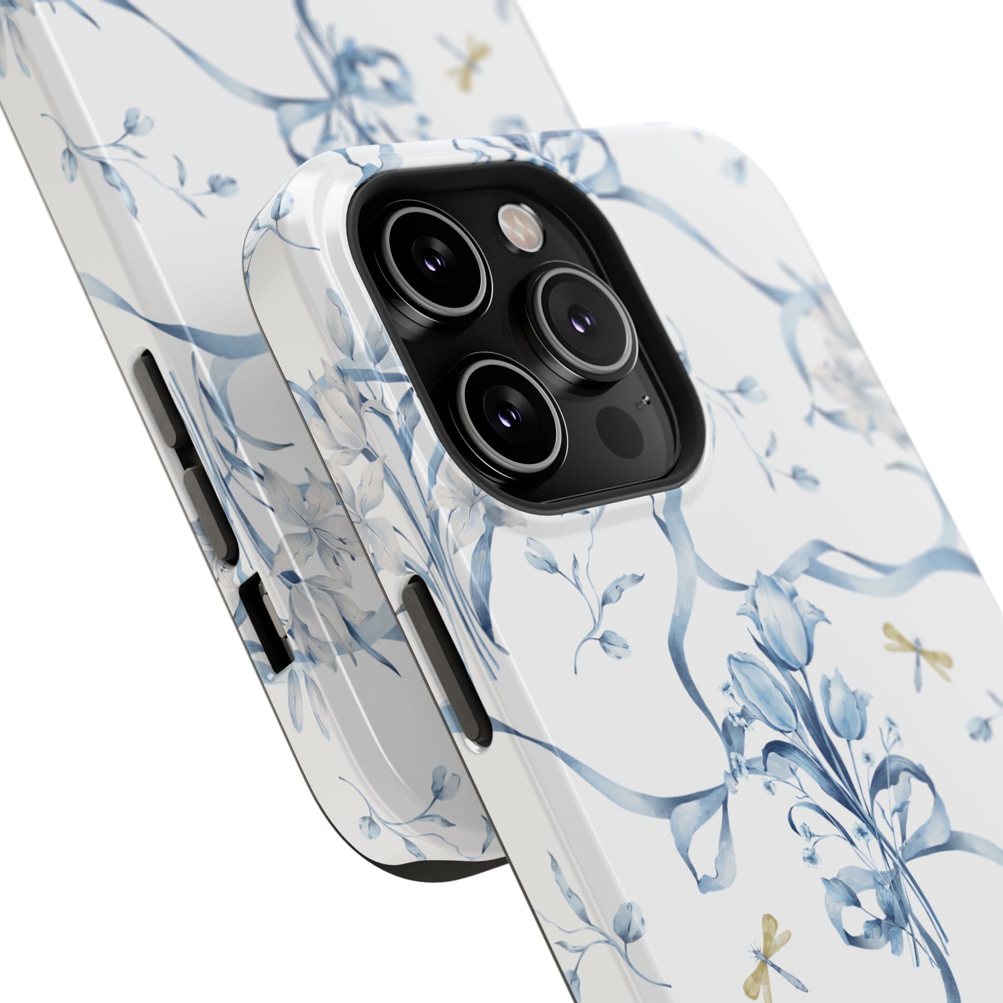 Customizable: Blue Floral-Inspired Phone Case
