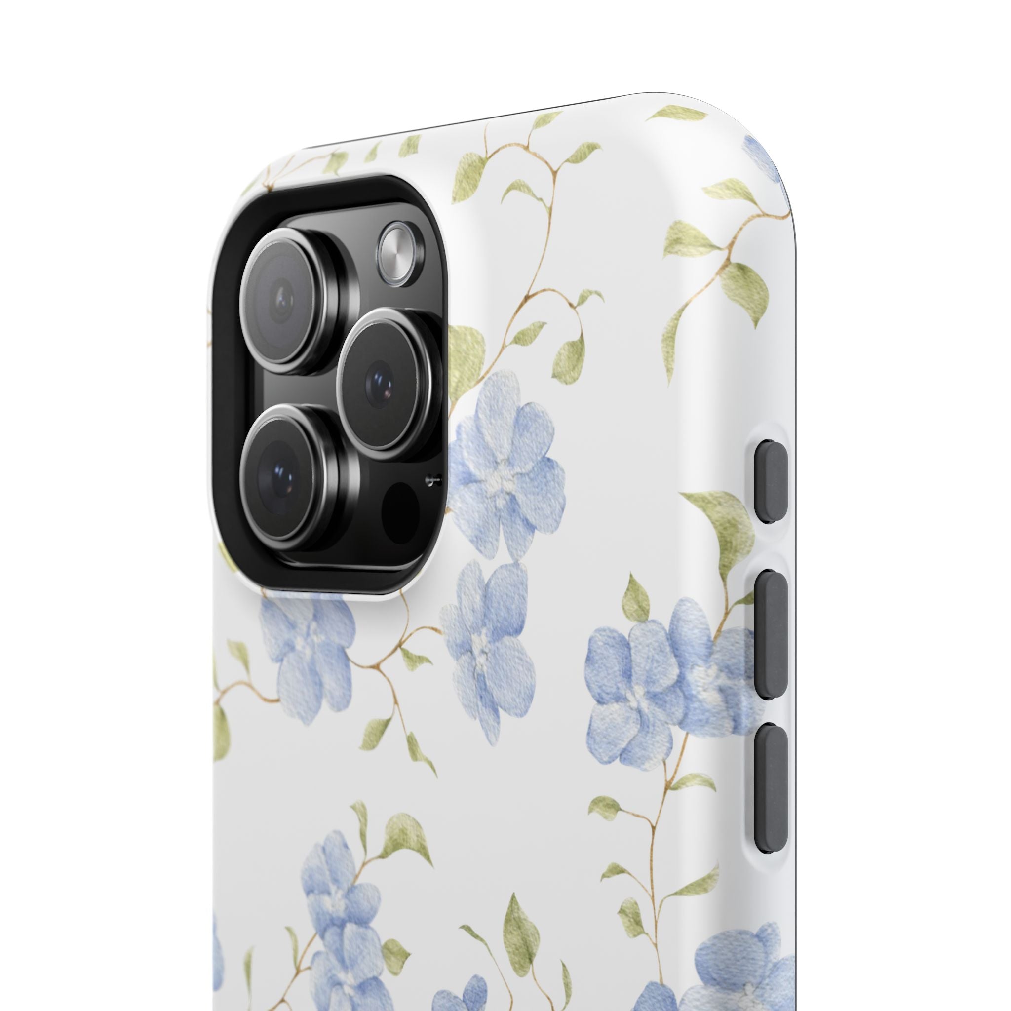 Customizable: Blue Floral Impact-Resistant Phone Case