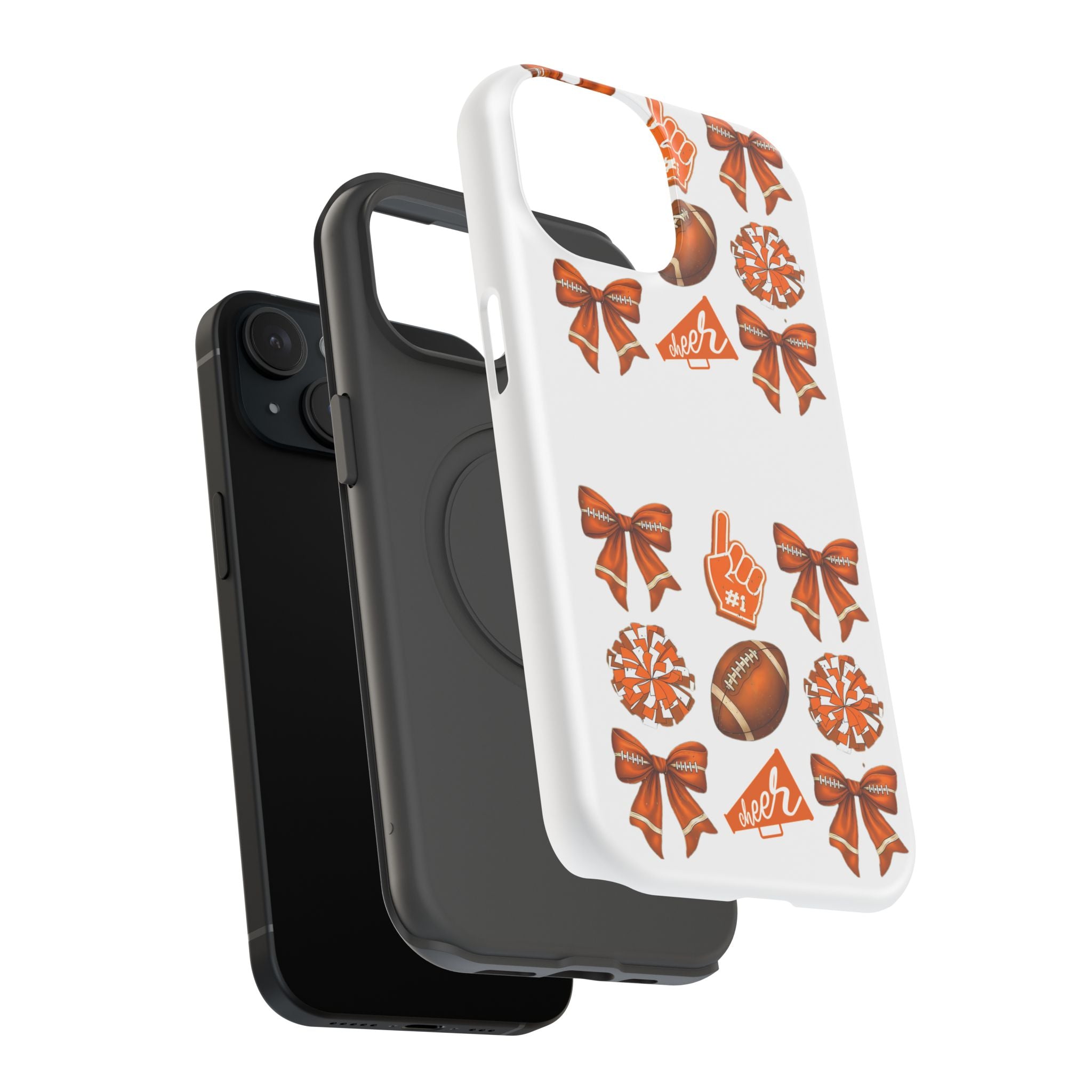 Customizable Orange-Themed Football Team Spirit Phone Case - Cheerful Accessories for Game Day, Unique Design for Fans, Sports Gift, Fall Celebrations, Team Pride