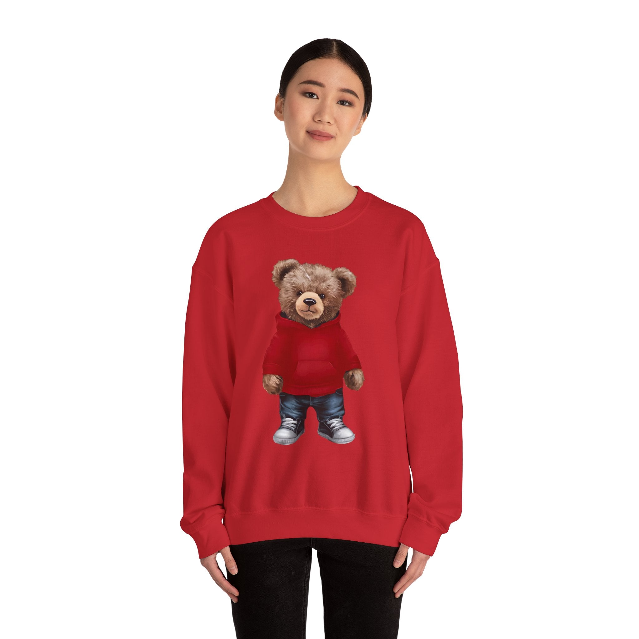 CUSTOMIZABLE: Cozy Bear Red Hoodie Sweatshirt Crewneck
