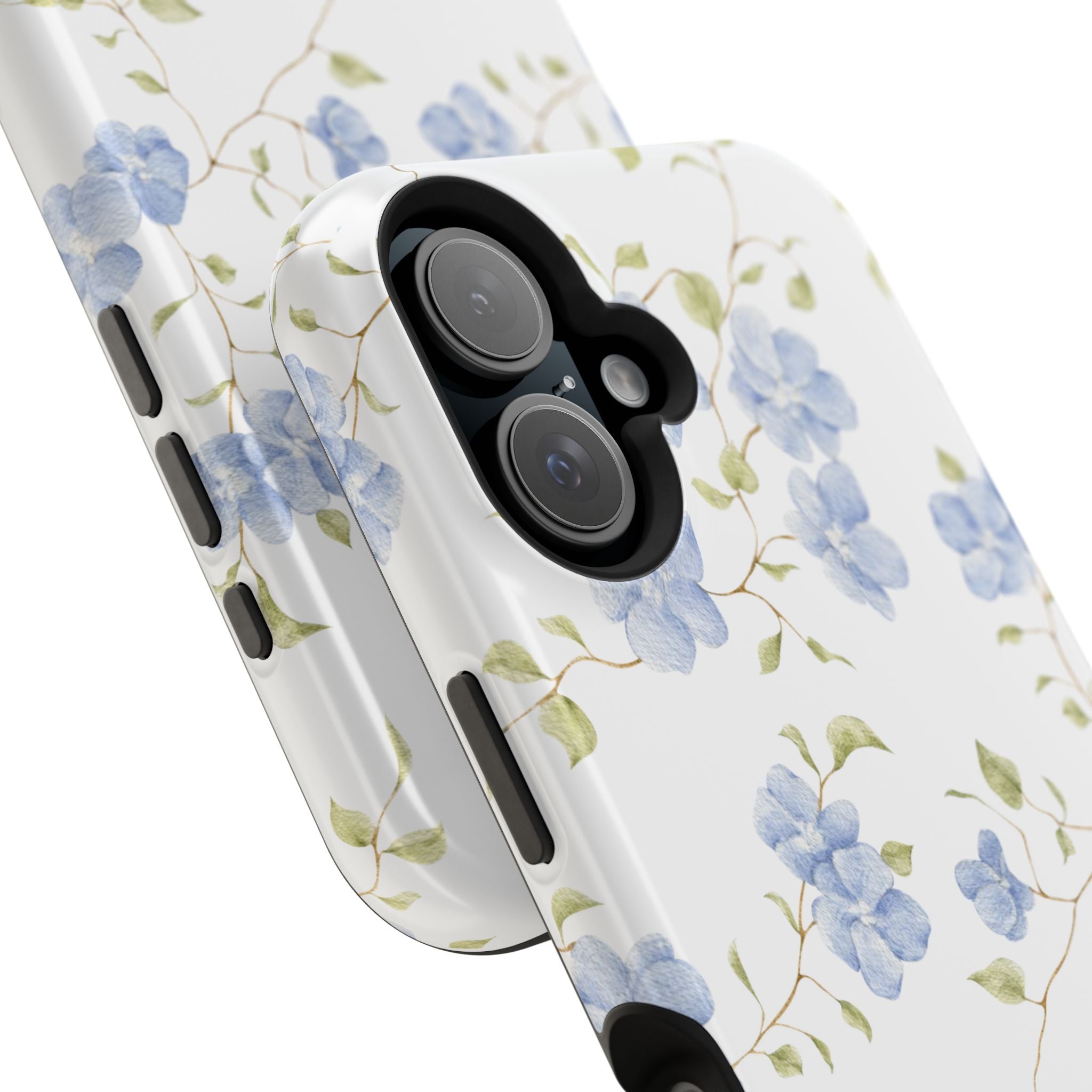 Customizable: Blue Floral Impact-Resistant Phone Case