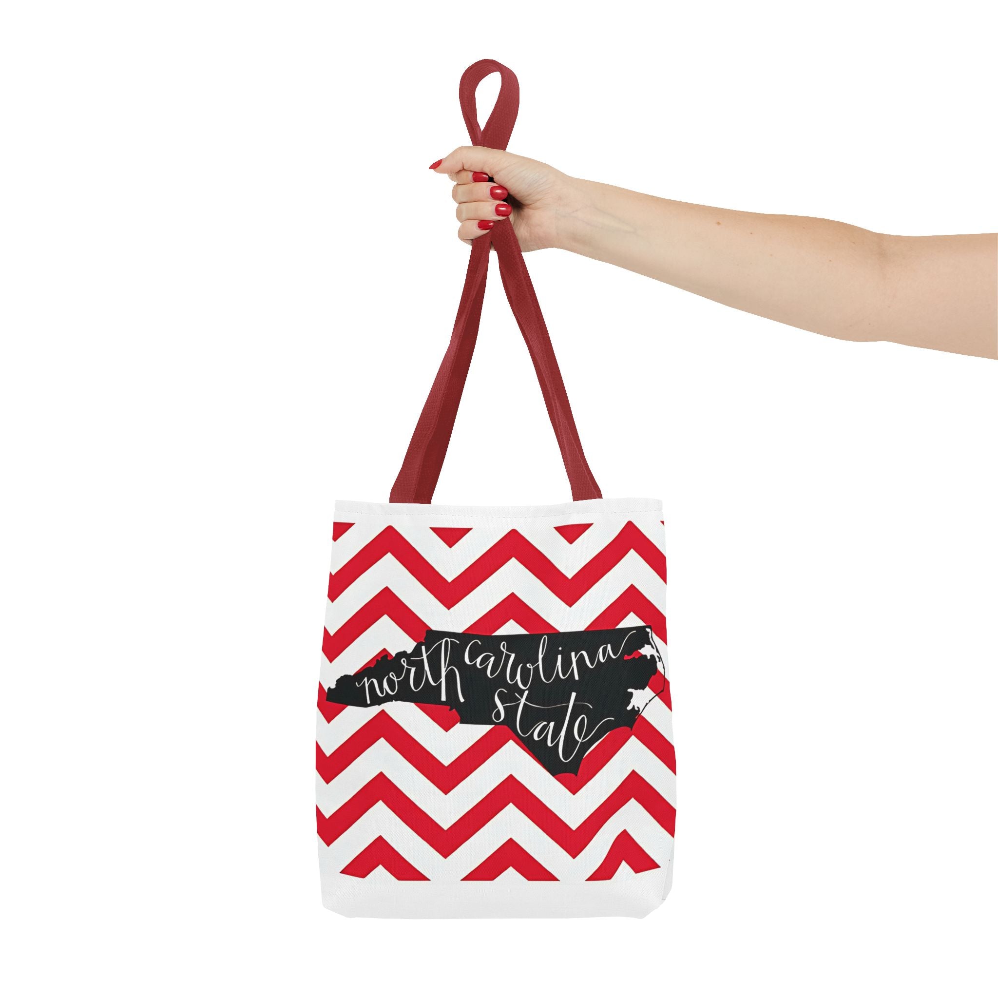North Carolina Tote Bag, Stylish Chevron Pattern, Beach Essentials, Reusable Grocery Bag, Gift for Travelers, Southern Charm