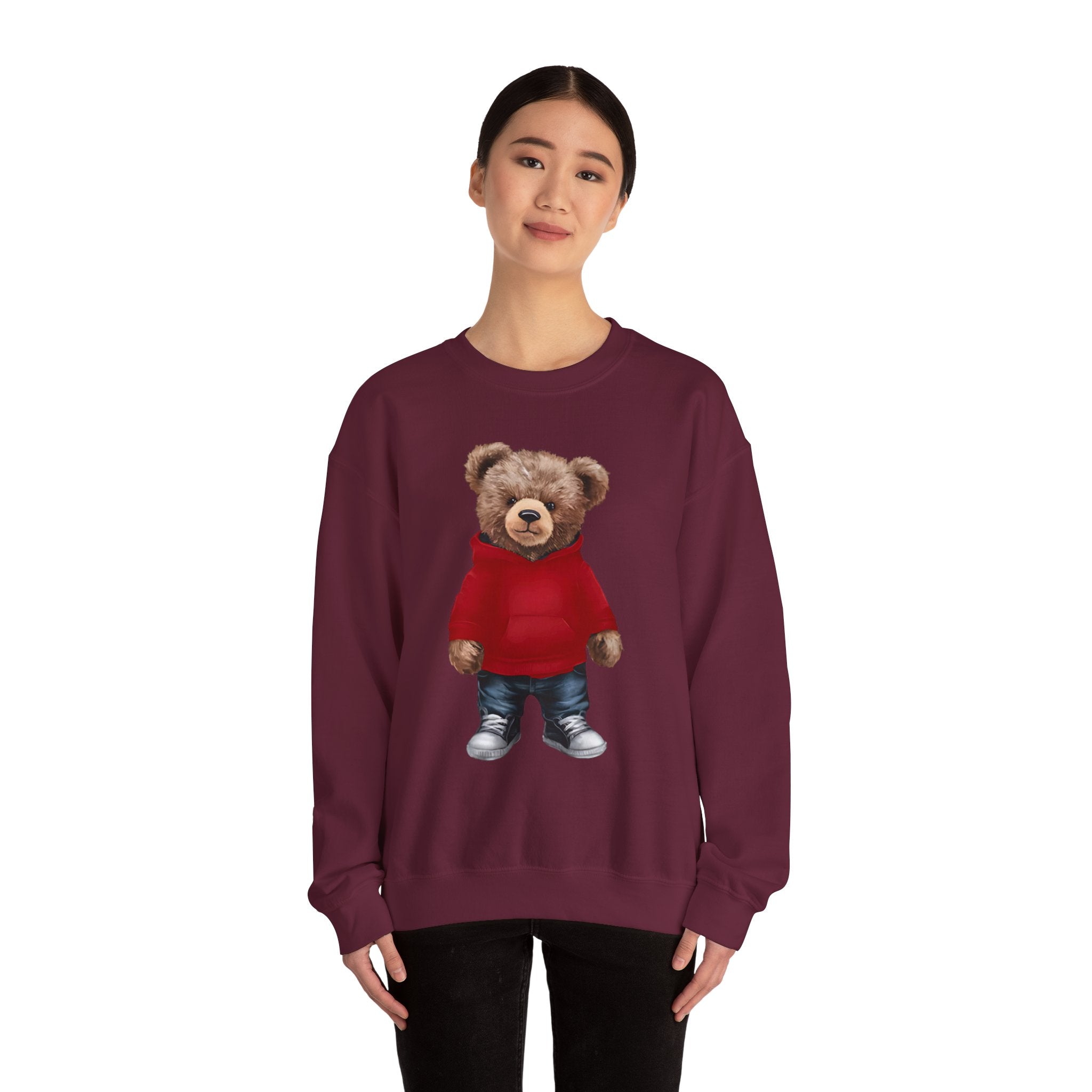 CUSTOMIZABLE: Cozy Bear Red Hoodie Sweatshirt Crewneck