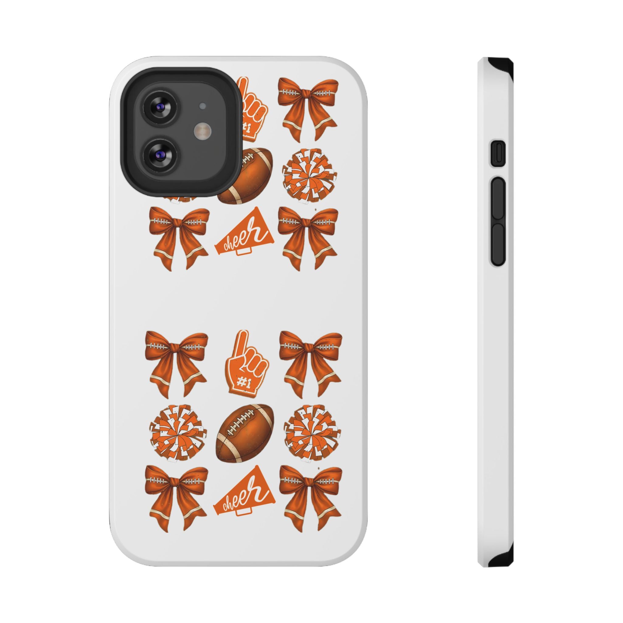 Customizable Orange-Themed Football Team Spirit Phone Case - Cheerful Accessories for Game Day, Unique Design for Fans, Sports Gift, Fall Celebrations, Team Pride