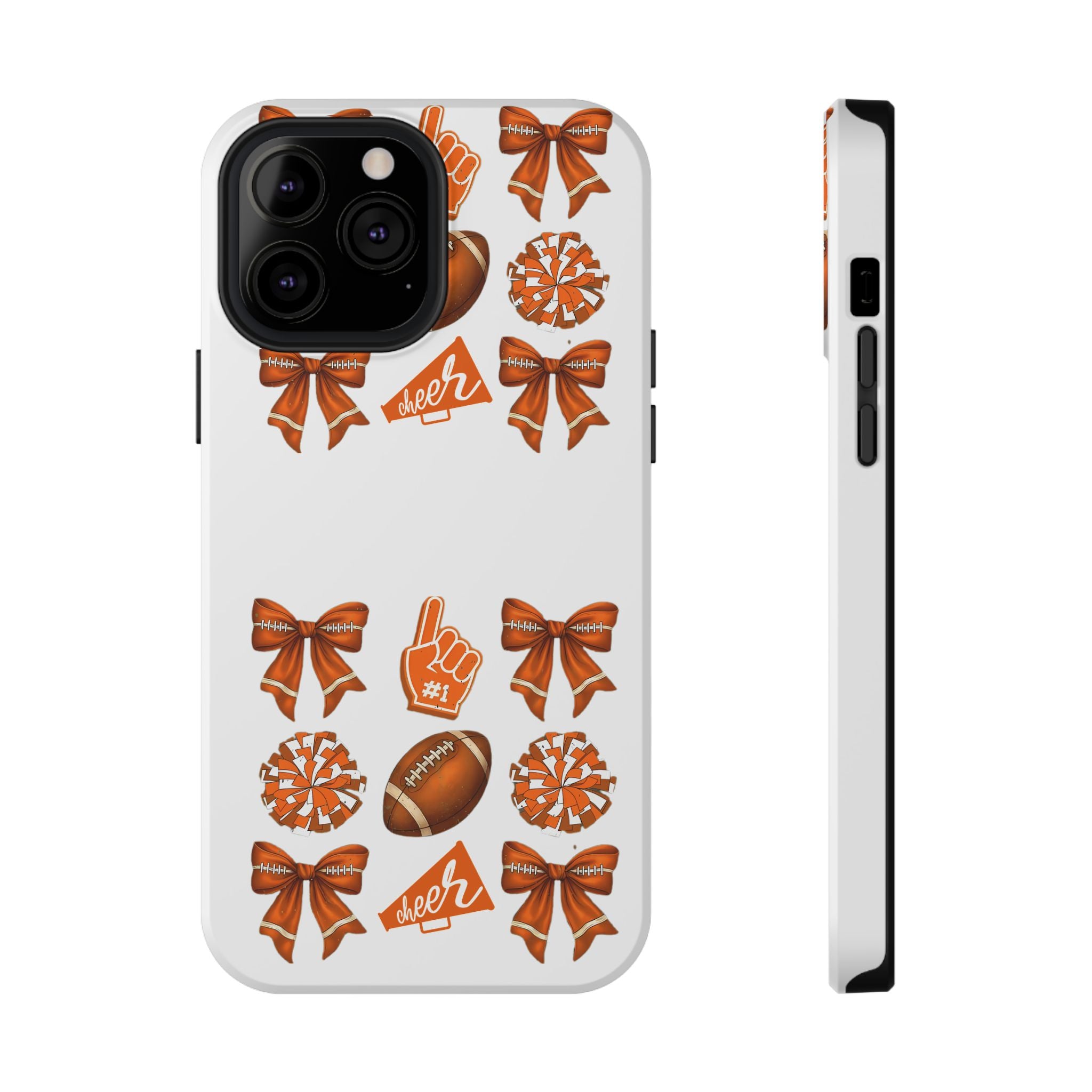 Customizable Orange-Themed Football Team Spirit Phone Case - Cheerful Accessories for Game Day, Unique Design for Fans, Sports Gift, Fall Celebrations, Team Pride