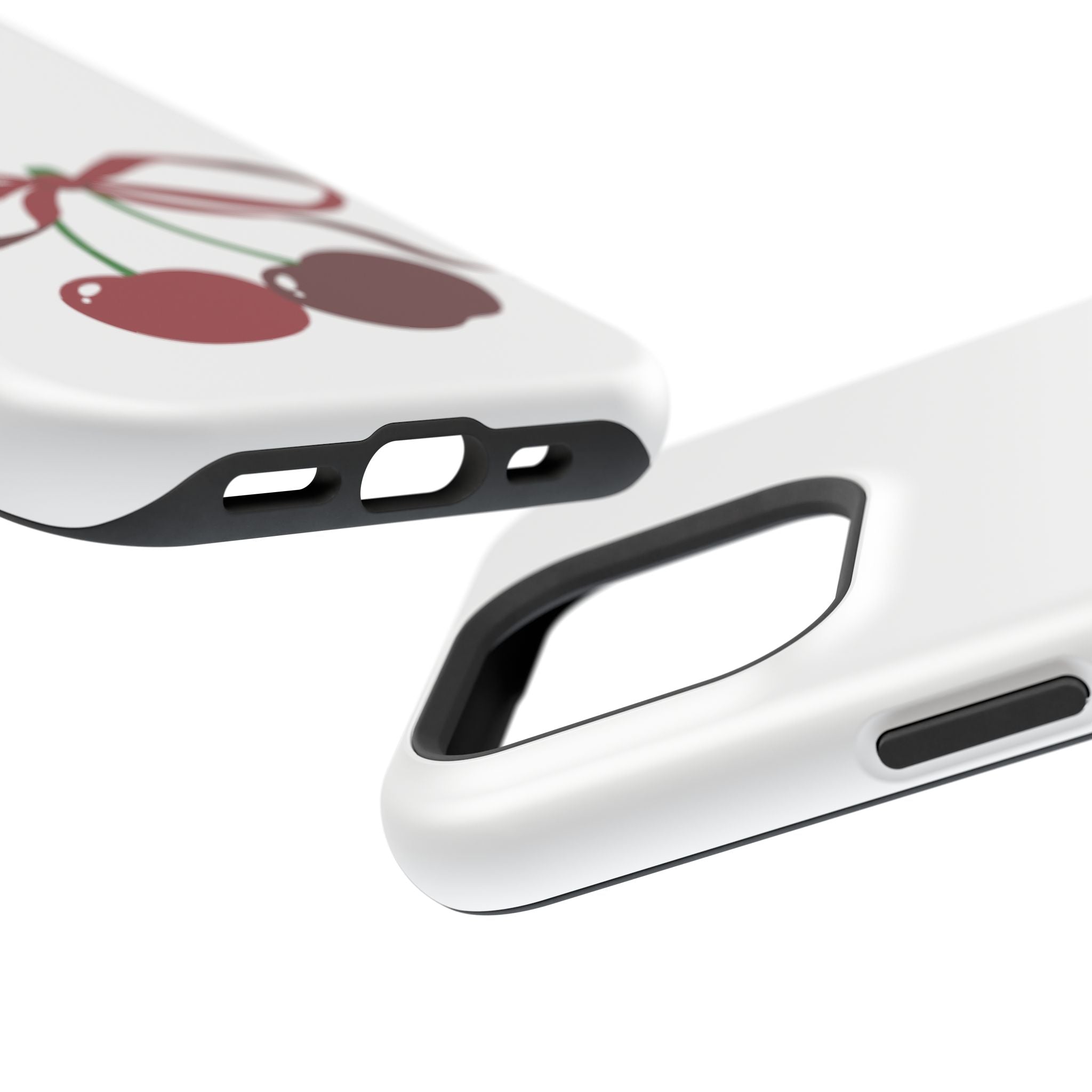 Customizable: Cherry Bow Impact-Resistant Case for Smartphones | Cute Phone Cover | Gift for Her | Cherry Lover's Accessory | Durable Phone Case