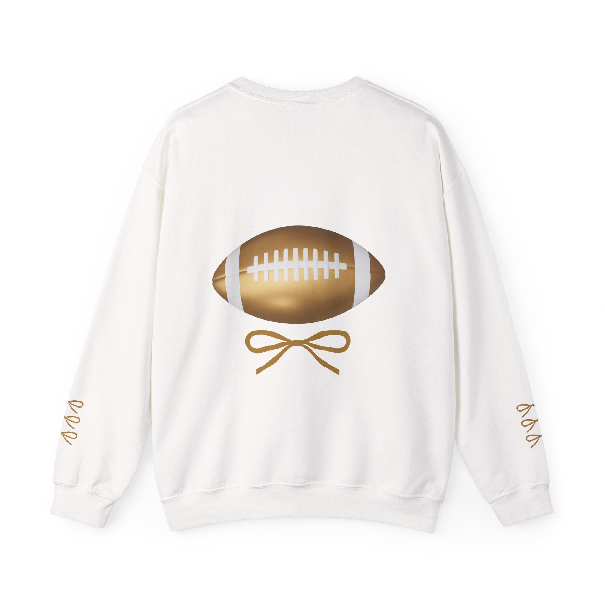 Customizable Gold Football & Bows Sweatshirt