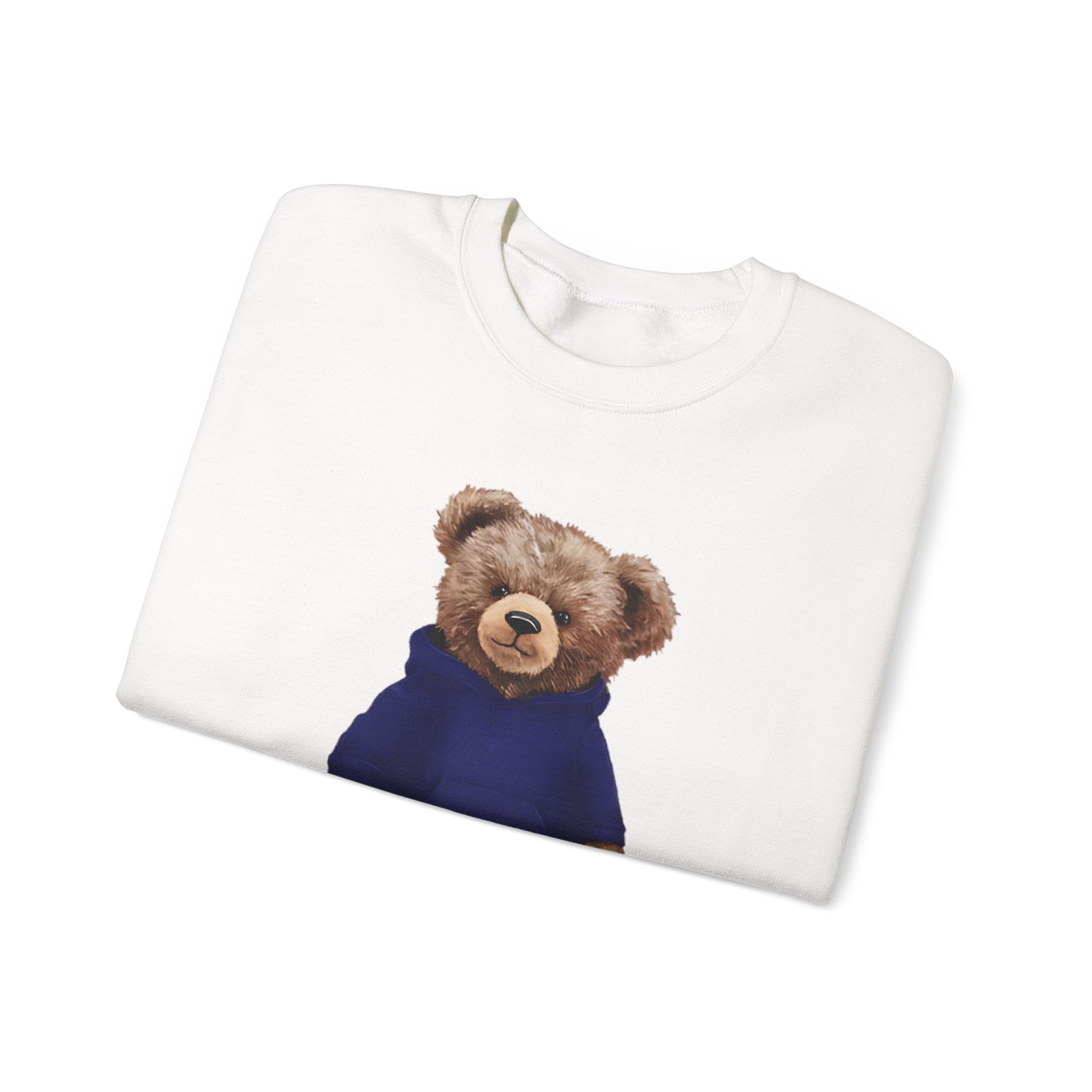 CUSTOMIZABLE Bear with Blue Hoodie Crewneck Sweatshirt | Perfect for Casual Days, Gift for Bear Lovers, Comfy Layer, Unisex Fashion, Cute Wardrobe Staple