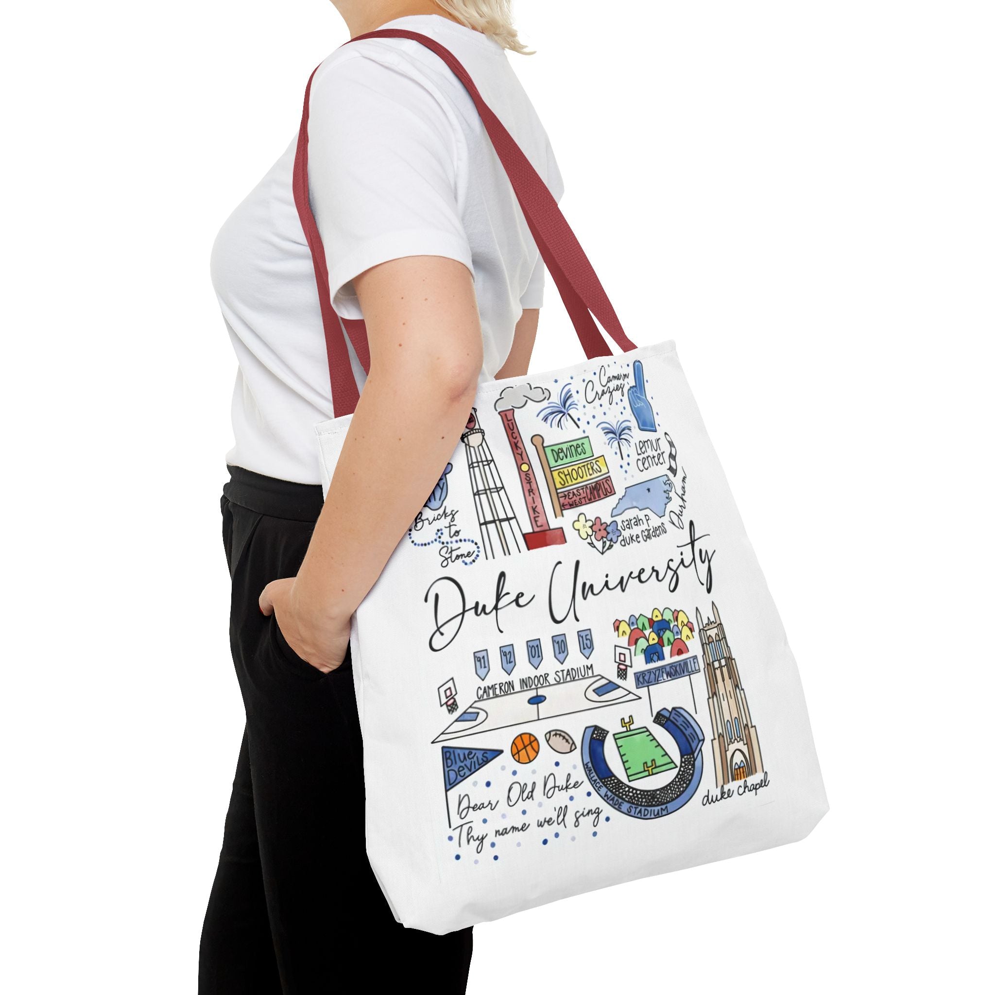 Duke University Tote Bag, College Spirit Bag, Campus Life Accessory, School Pride Gift, Eco-Friendly Shopping Bag