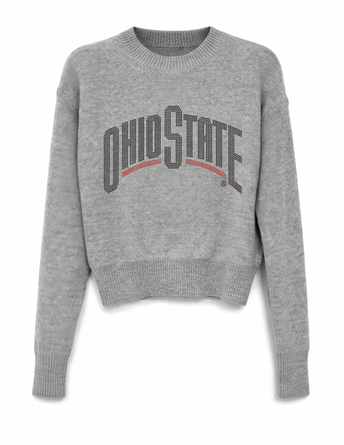 Ohio State Black Curve Gray Crewneck  Sweater