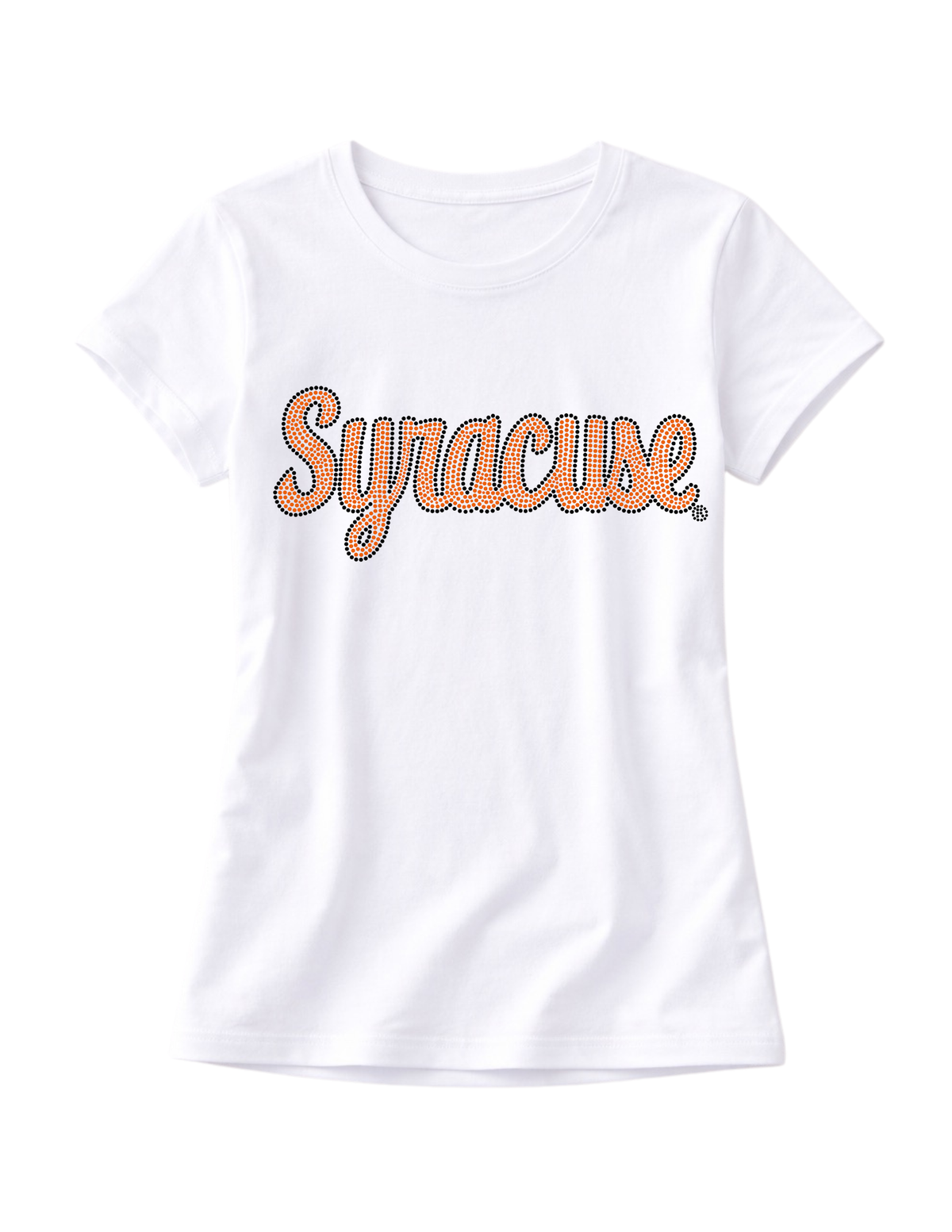 Syracuse University Script White Crewneck Short Sleeve T-Shirt