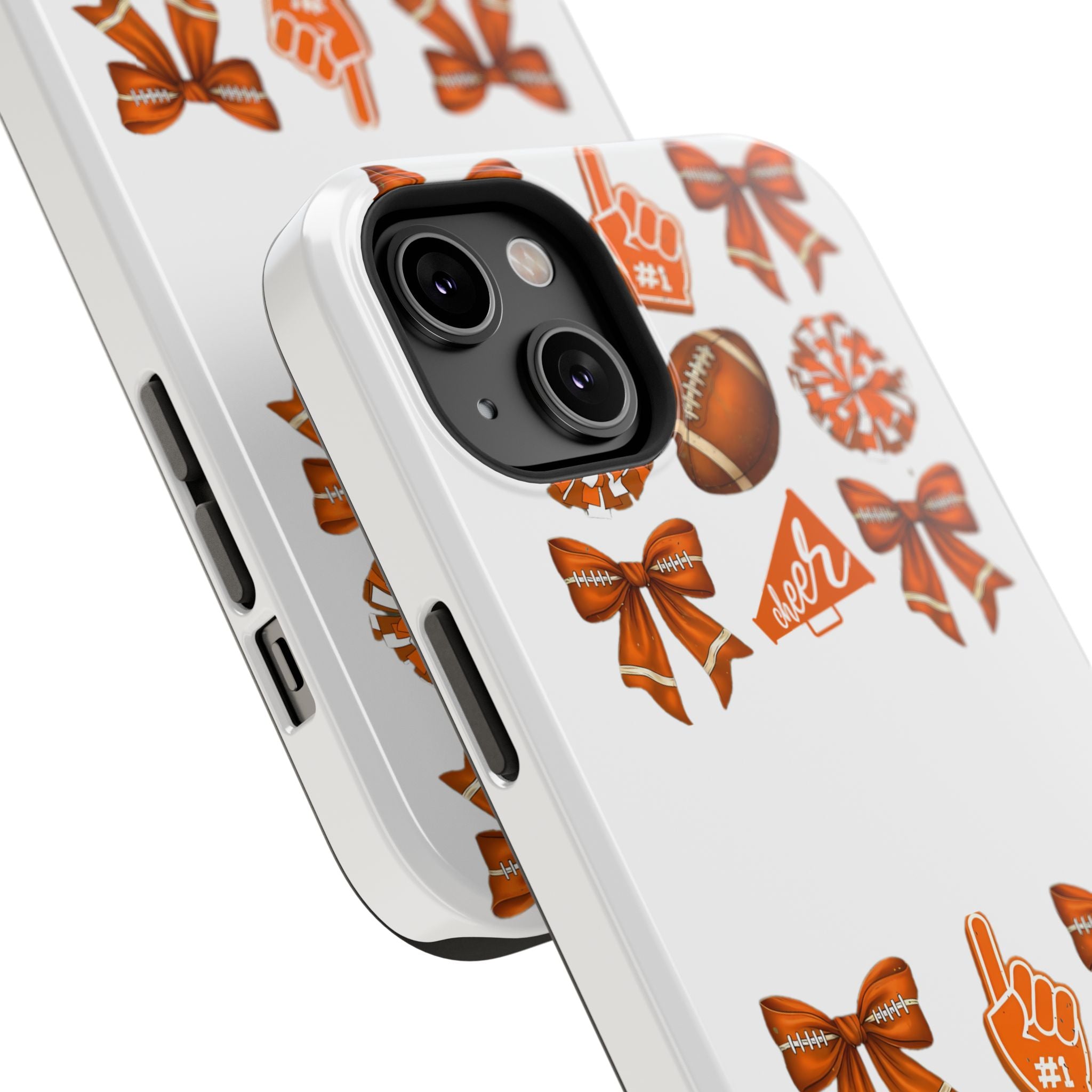 Customizable Orange-Themed Football Team Spirit Phone Case - Cheerful Accessories for Game Day, Unique Design for Fans, Sports Gift, Fall Celebrations, Team Pride