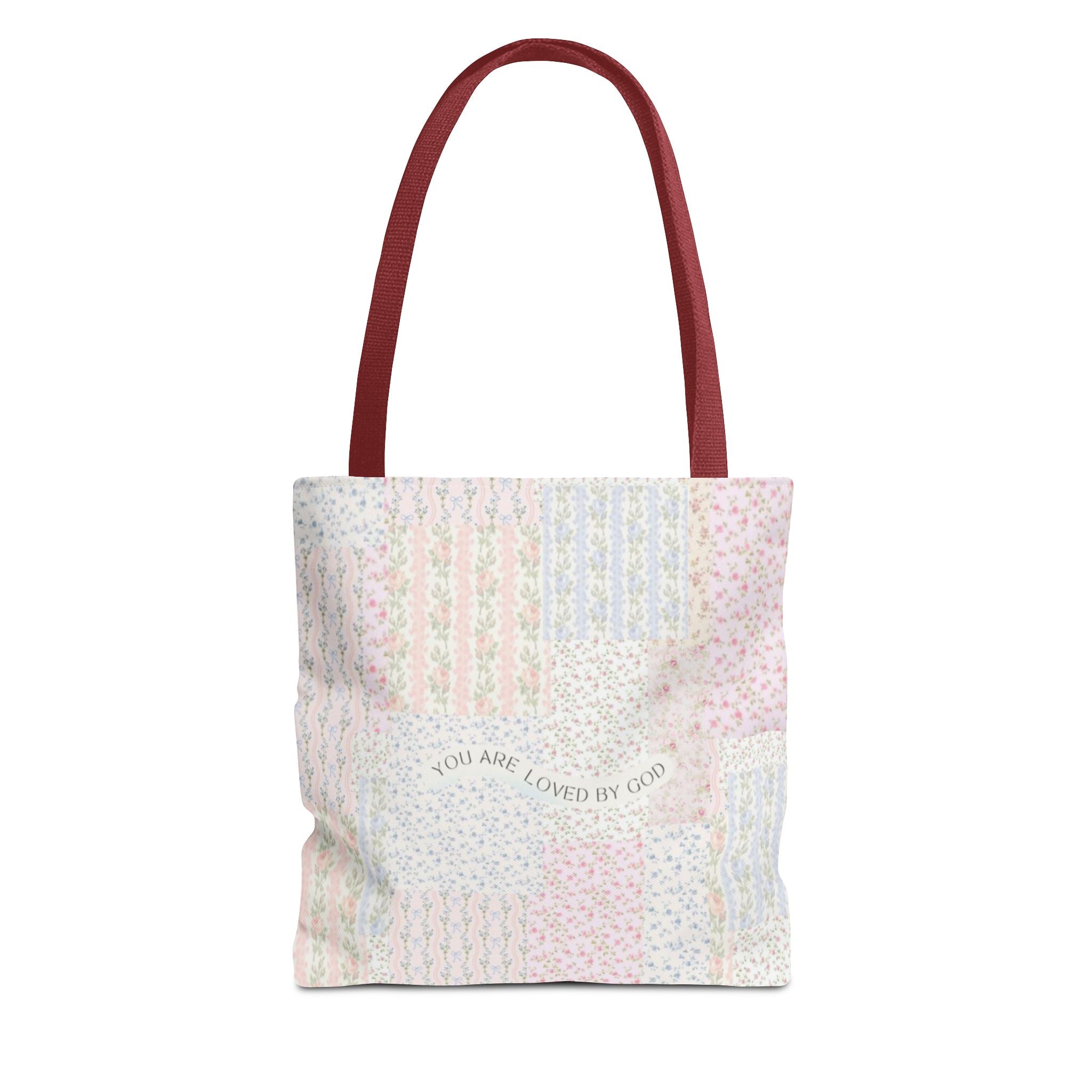 Spiritual Tote Bag with Floral Design, Inspirational Gift for Women, Church Bag, Eco-Friendly Shoulder Tote, Everyday Use