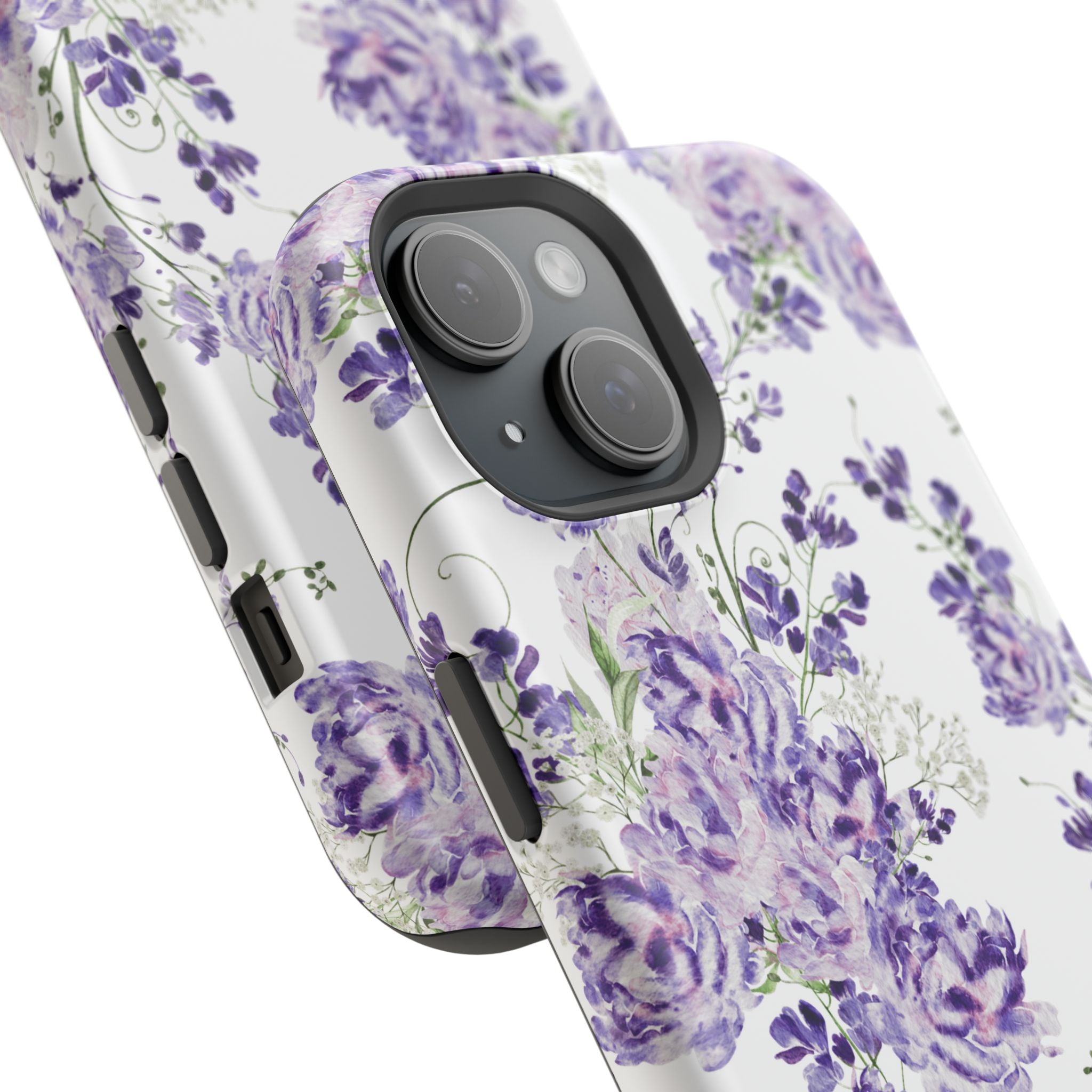 Customizable: Purple Floral Impact-Resistant Phone Case