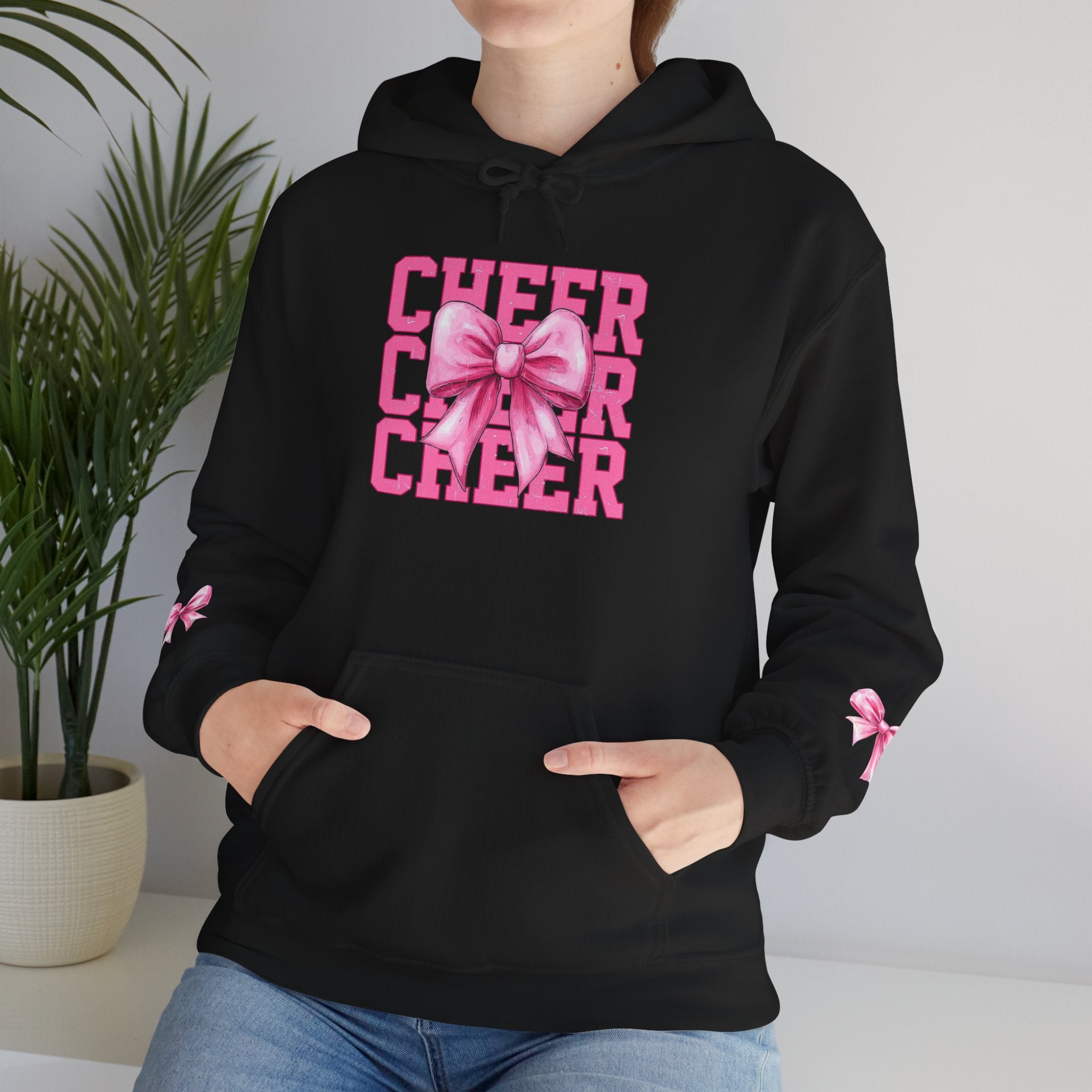 Cheerful Bow Hoodie - Perfect for Cheerleaders, Team Spirit, Dance, Everyday Wear, Gift for Coaches, Cheer Events