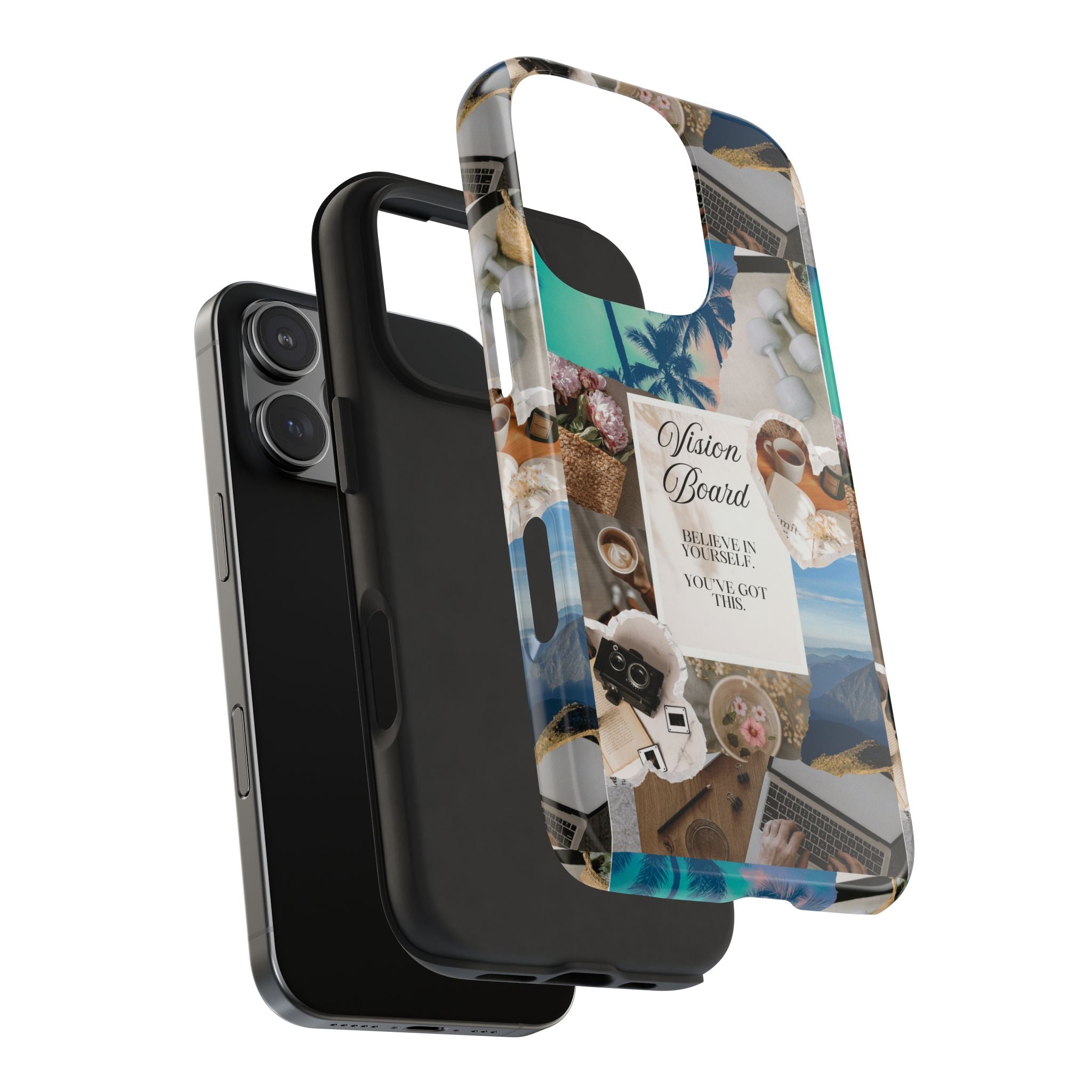 Inspiring Vision Board Phone Case, Motivational Tough Case, Adventurous Gift for Her, Self-Care, Dream Big, Unique Phone Accessory
