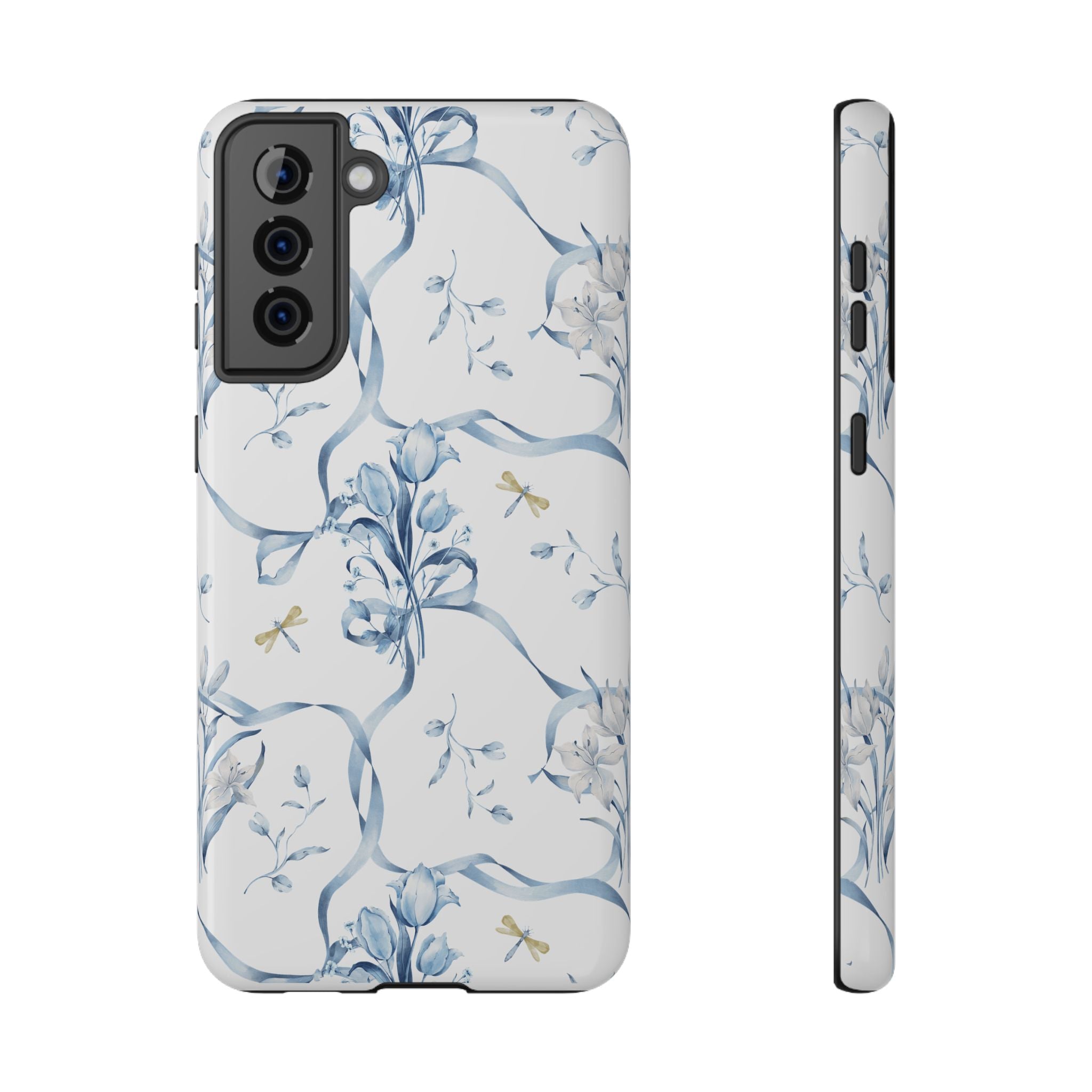 Customizable: Blue Floral-Inspired Phone Case